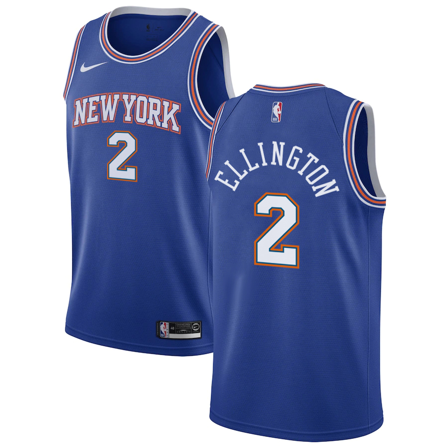 NBA Men New York Knicks Blue #2 ELLINGTON Jersey High Quality Name and Number Print - leoleo123123