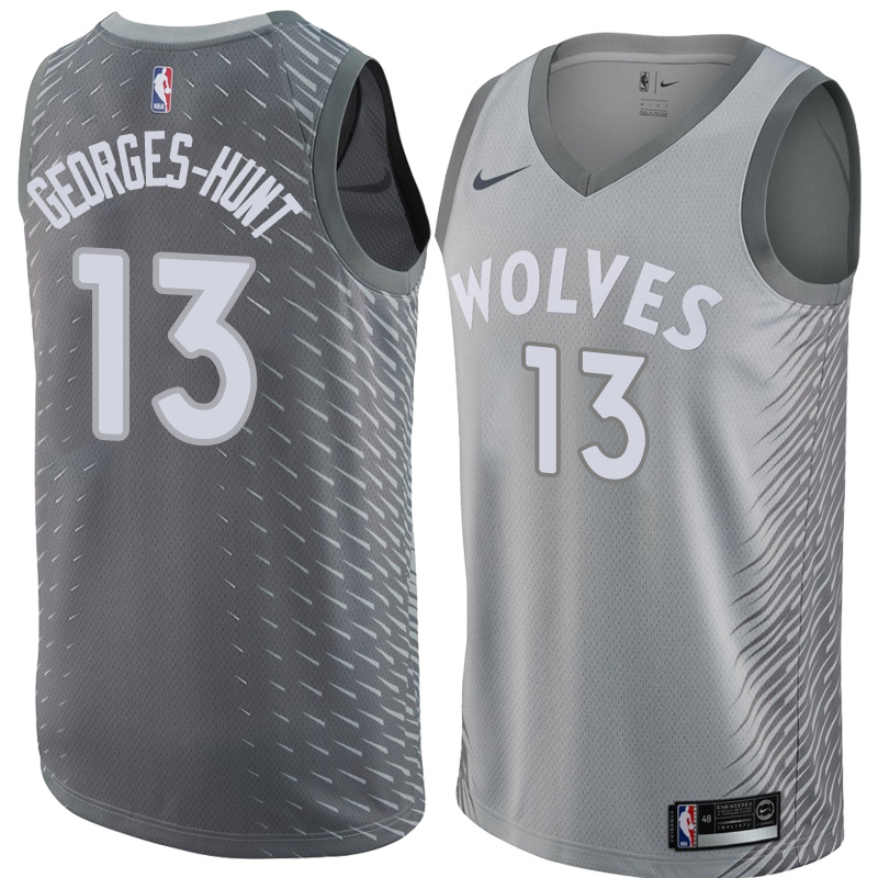NBA Men Minnesota Timberwolves Grey City #13 GEORGES-HUNT Jersey High Quality Name and Number Print - leoleo123123