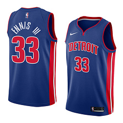 NBA Men Detroit Pistons Blue #33 ENNIS Jersey High Quality Name and Number Print - leoleo123123