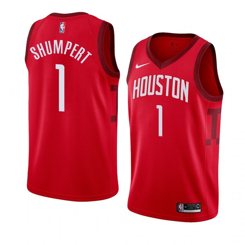 NBA Men Houston Rockets Rewarding Red #1 SHUMPERT Jersey High Quality Name and Number Print - leoleo123123