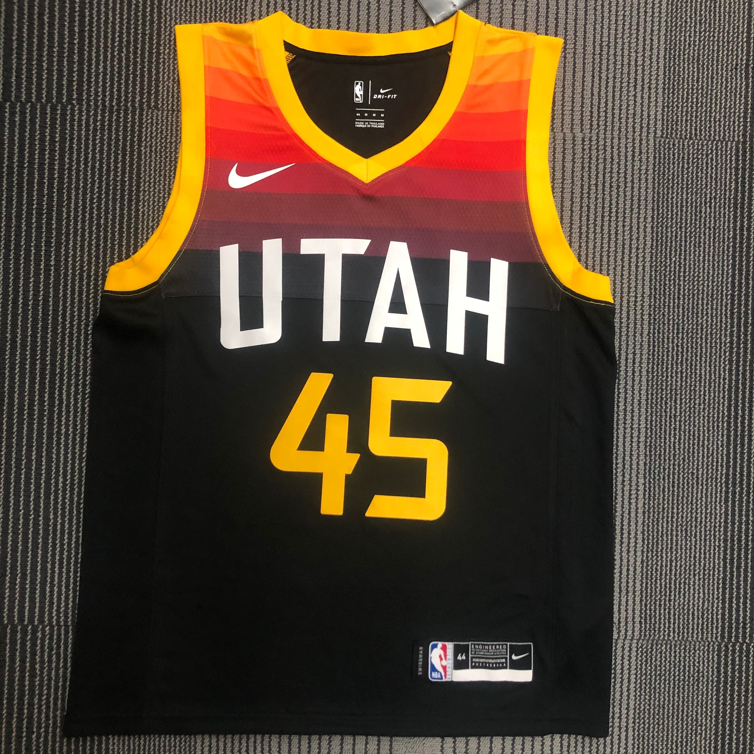 NBA New Season 2021 Men Utah Jazz Black City #45 MITCHELL Jersey High Quality Name and Number Print - leoleo123123