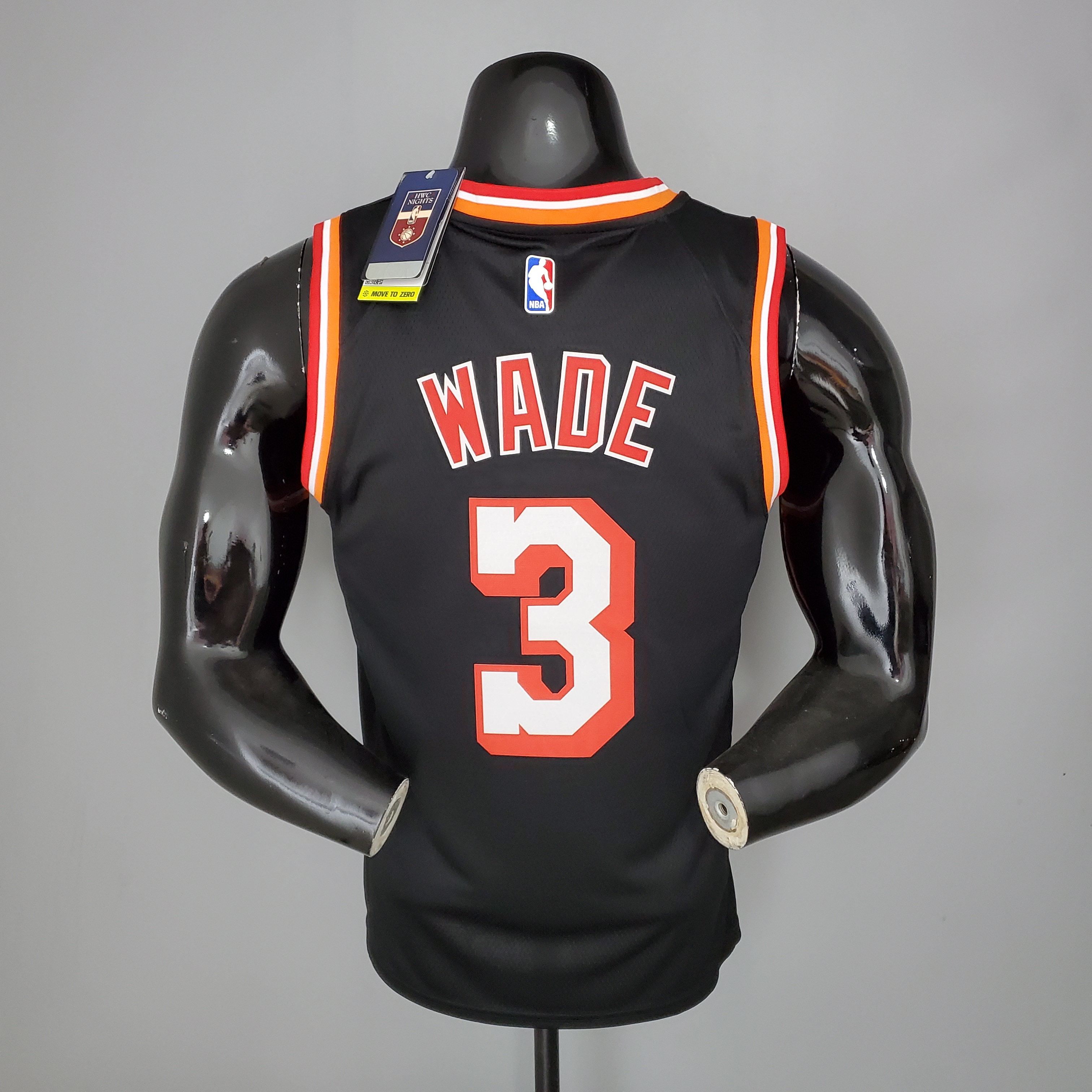 NBA Men Season 2018 Miami Heat Black #3 WADE Jersey High Quality Name and Number Print - leoleo123123