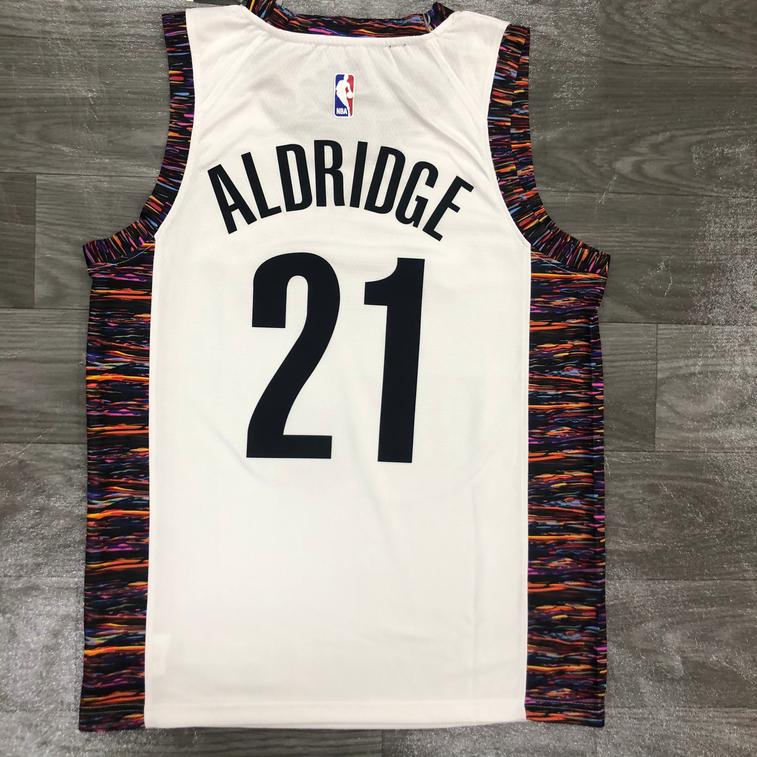 NBA Men New Brooklyn Nets White City #21 ALDRIDGE Jersey High Quality Name and Number Print - leoleo123123