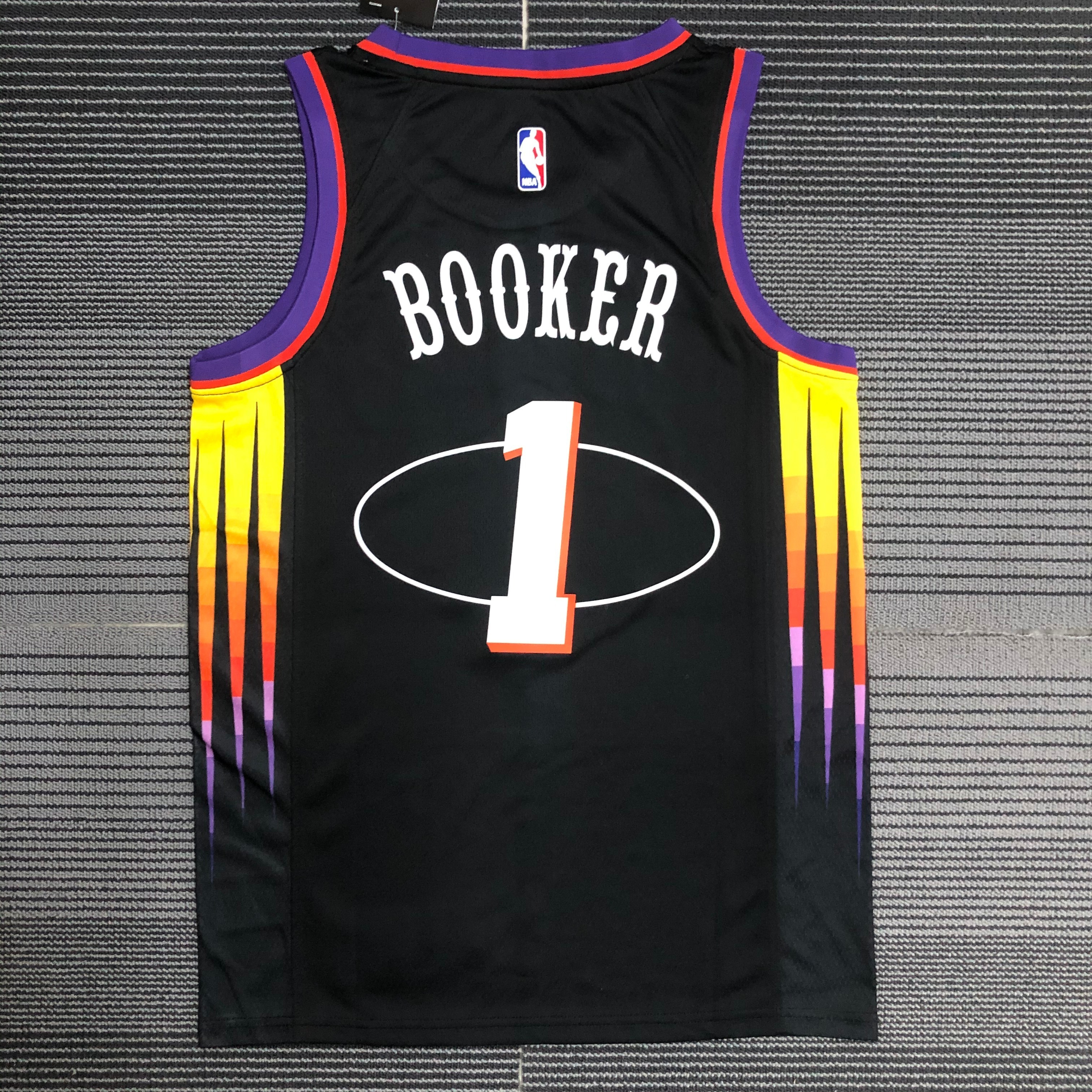 NBA Men Season 2022 Phoenix Suns Black #1 BOOKER Jersey High Quality Name and Number Print - leoleo123123