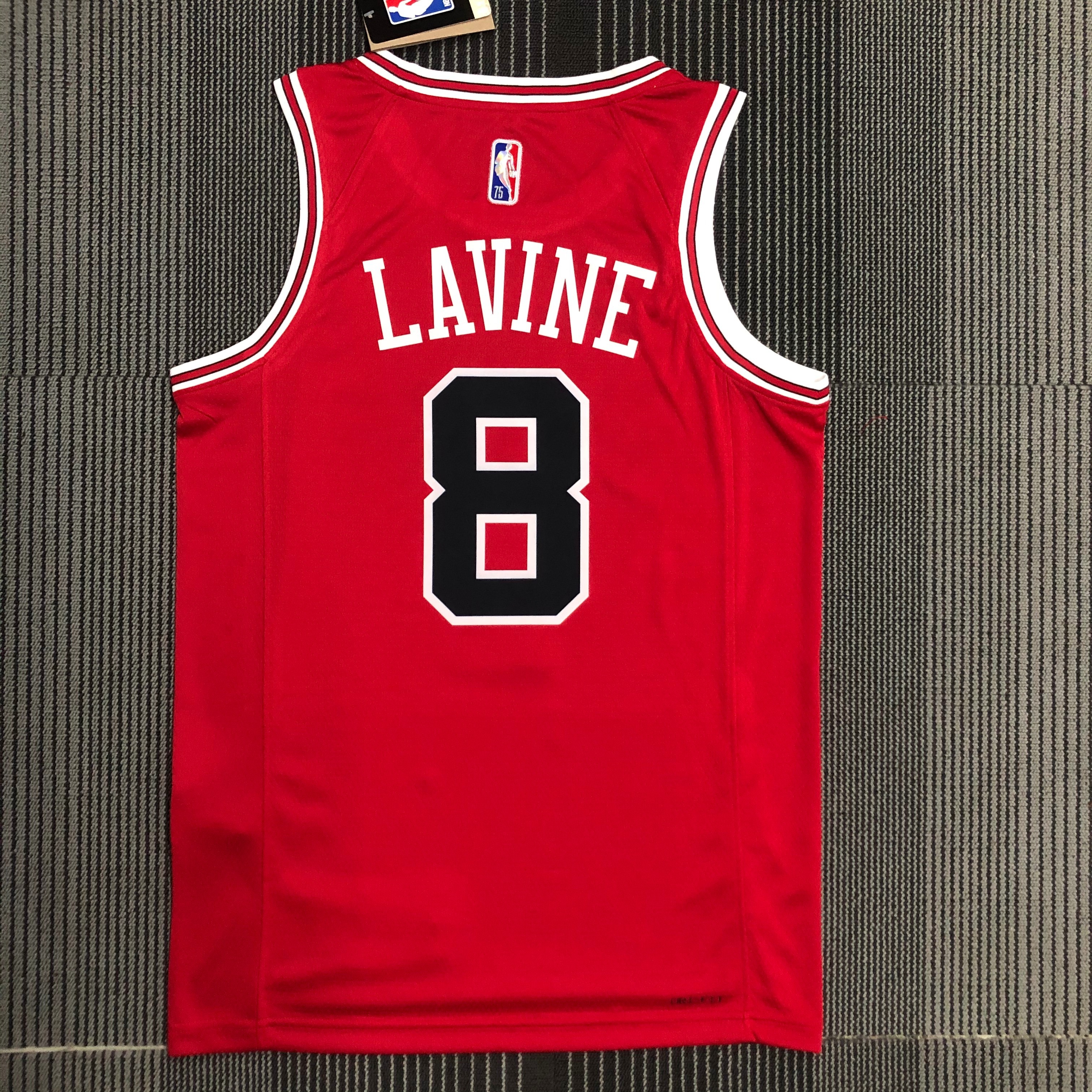 NBA Men 75th Anniversary Chicago Bulls Red #8 LAVINE Jersey High Quality Name and Number Print - leoleo123123