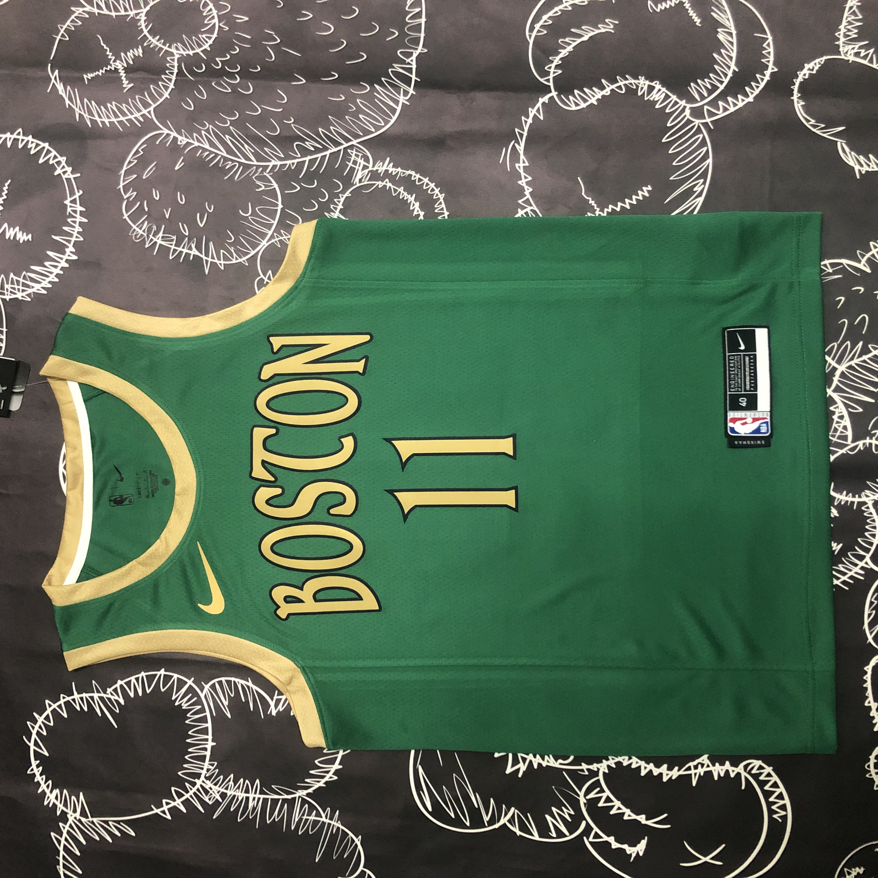 NBA Men Season 2020 Boston Celtics Green #11 IRVING Jersey High Quality Name and Number Print - leoleo123123