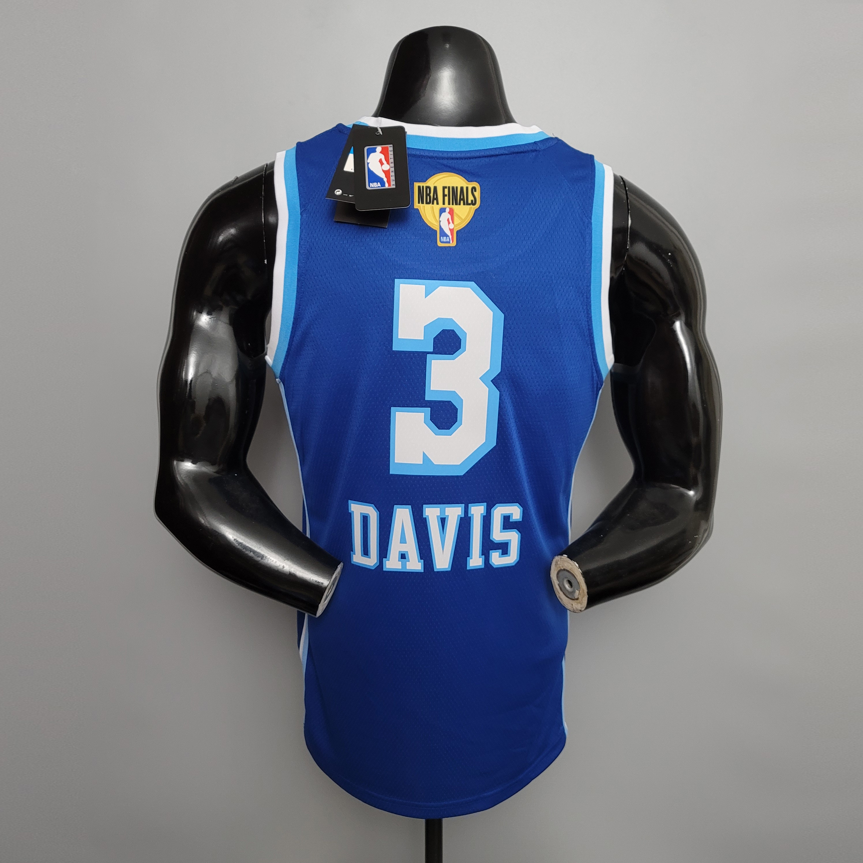 NBA Finals Men Los Angeles Lakers Retro in Latin #3 DAVIS Blue Round Neck Jersey High Quality Name and Number Print - leoleo123123
