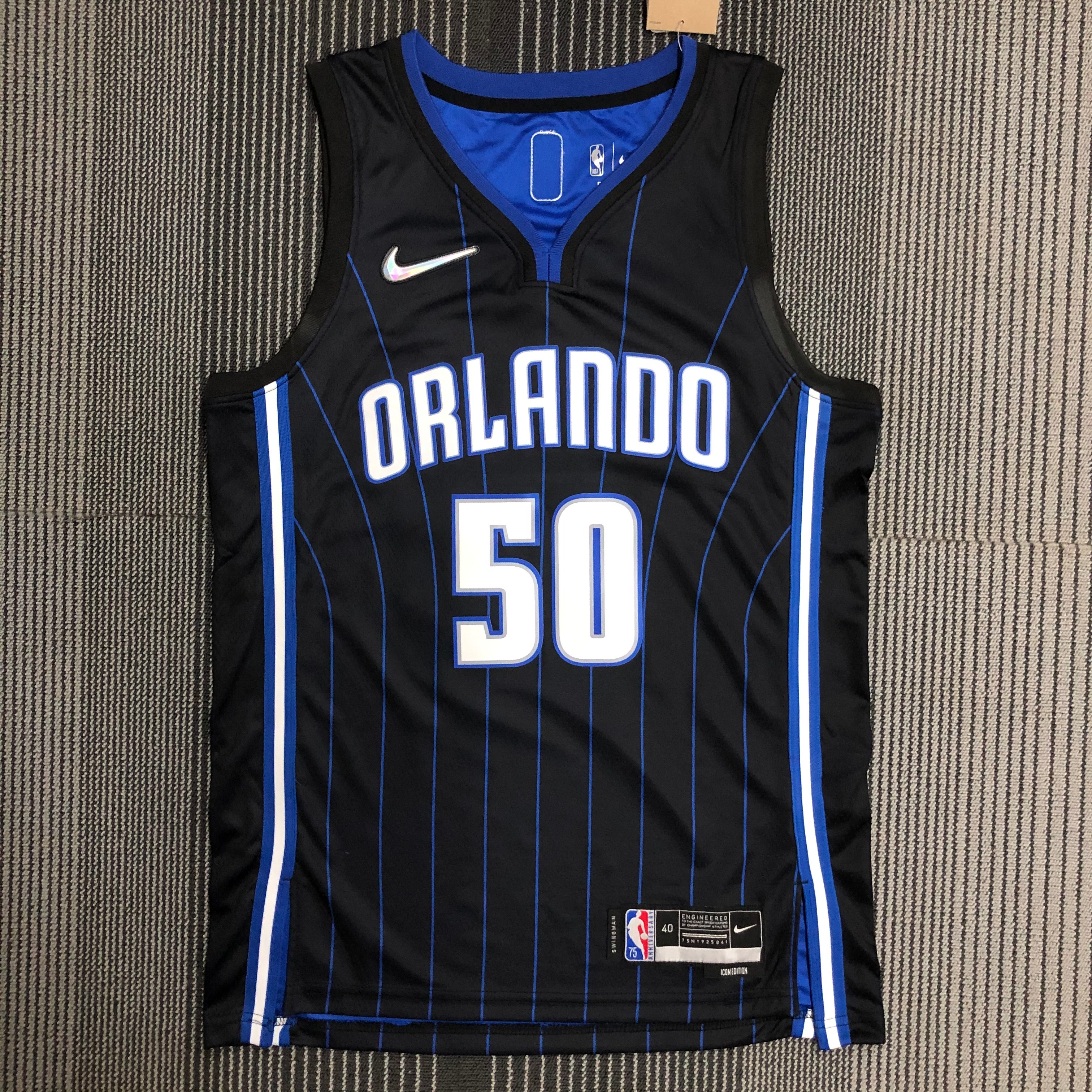 NBA Season 75th Anniversary Orlando Magic #50 ANTHONY Black Jersey High Quality Name and Number Print - leoleo123123
