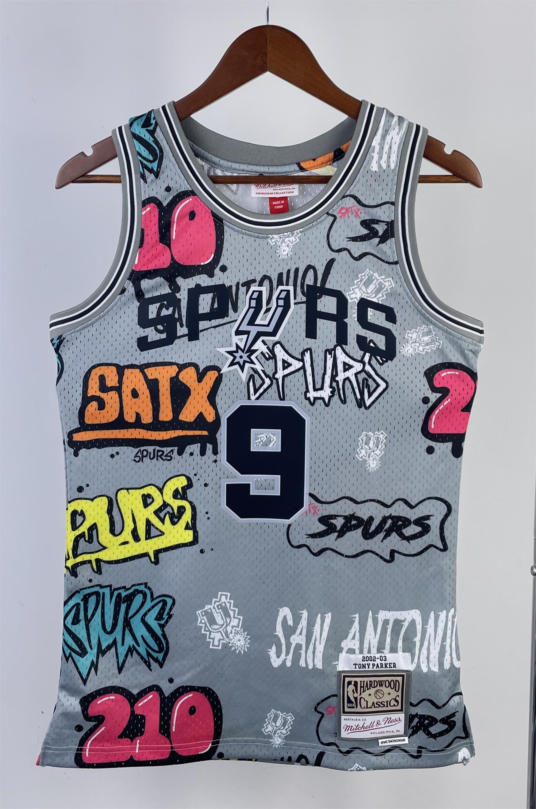 NBA Men 02-03 San Antonio Spurs Grey Retro #9 PARKER Swingman Jersey - leoleo123123