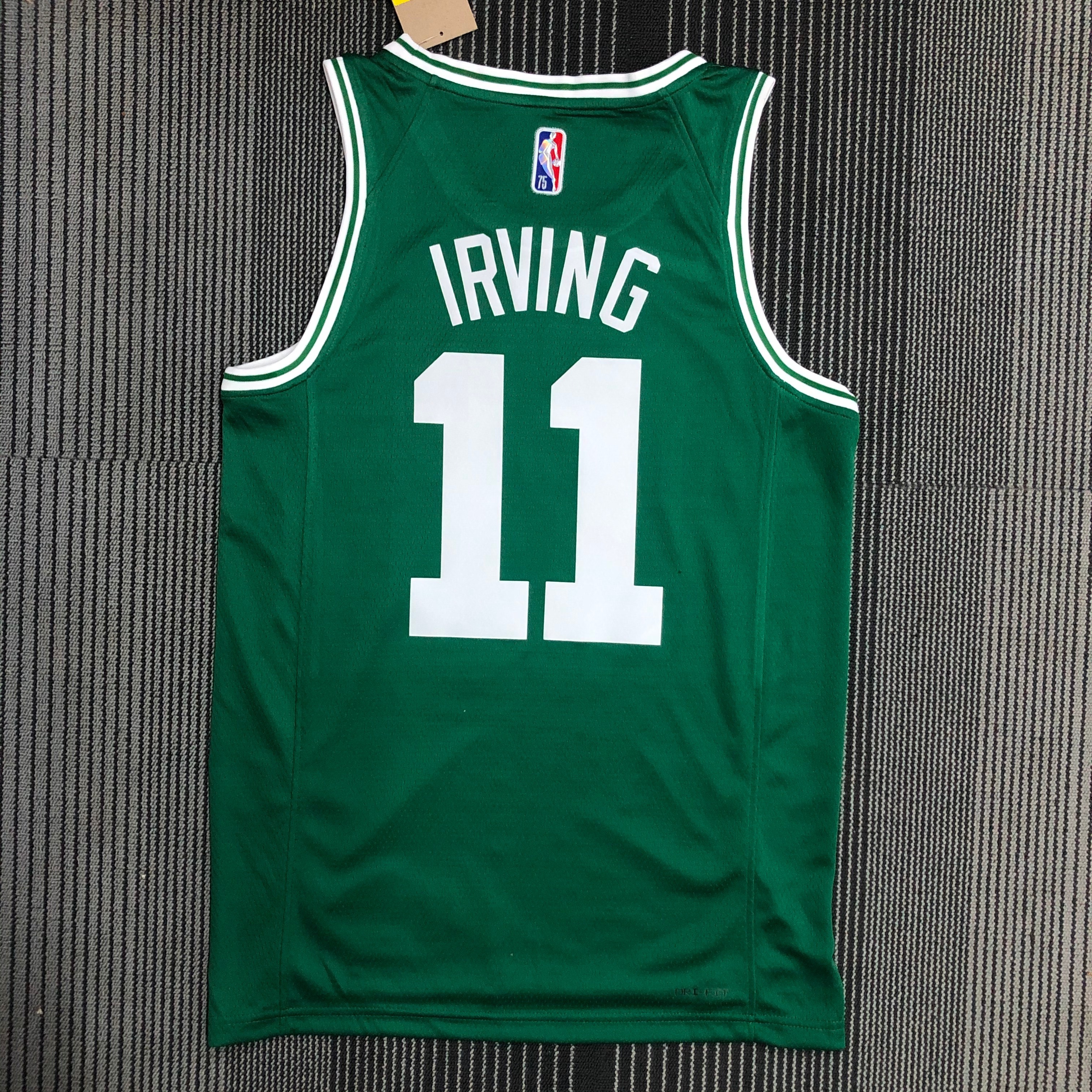NBA 75th Anniversary Boston Celtics Green #11 IRVING Jersey High Quality Name and Number Print - leoleo123123