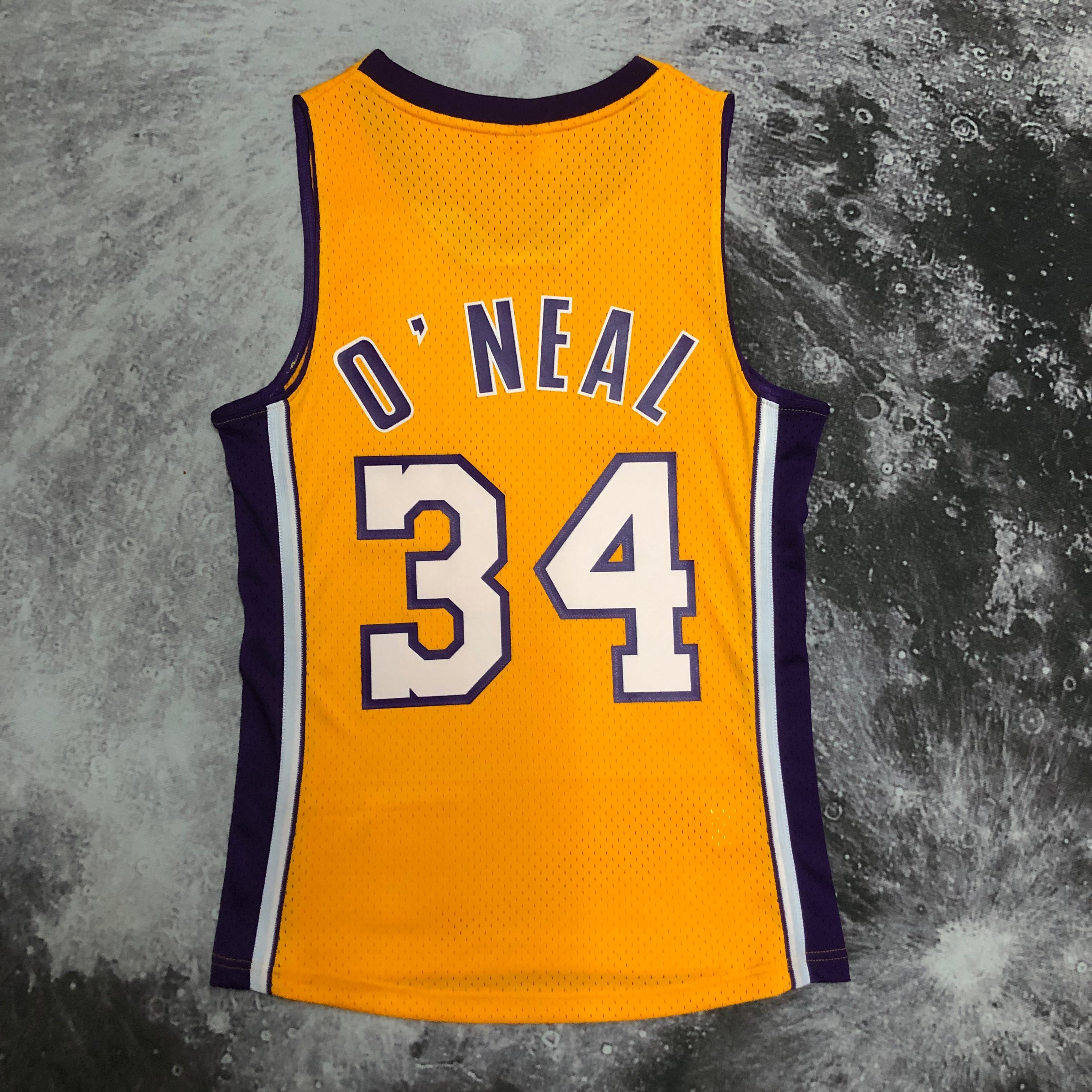 NBA Men Season 99-00 Los Angeles Lakers Yellow #34 O'NEAL Jersey High Quality Name and Number Print - leoleo123123