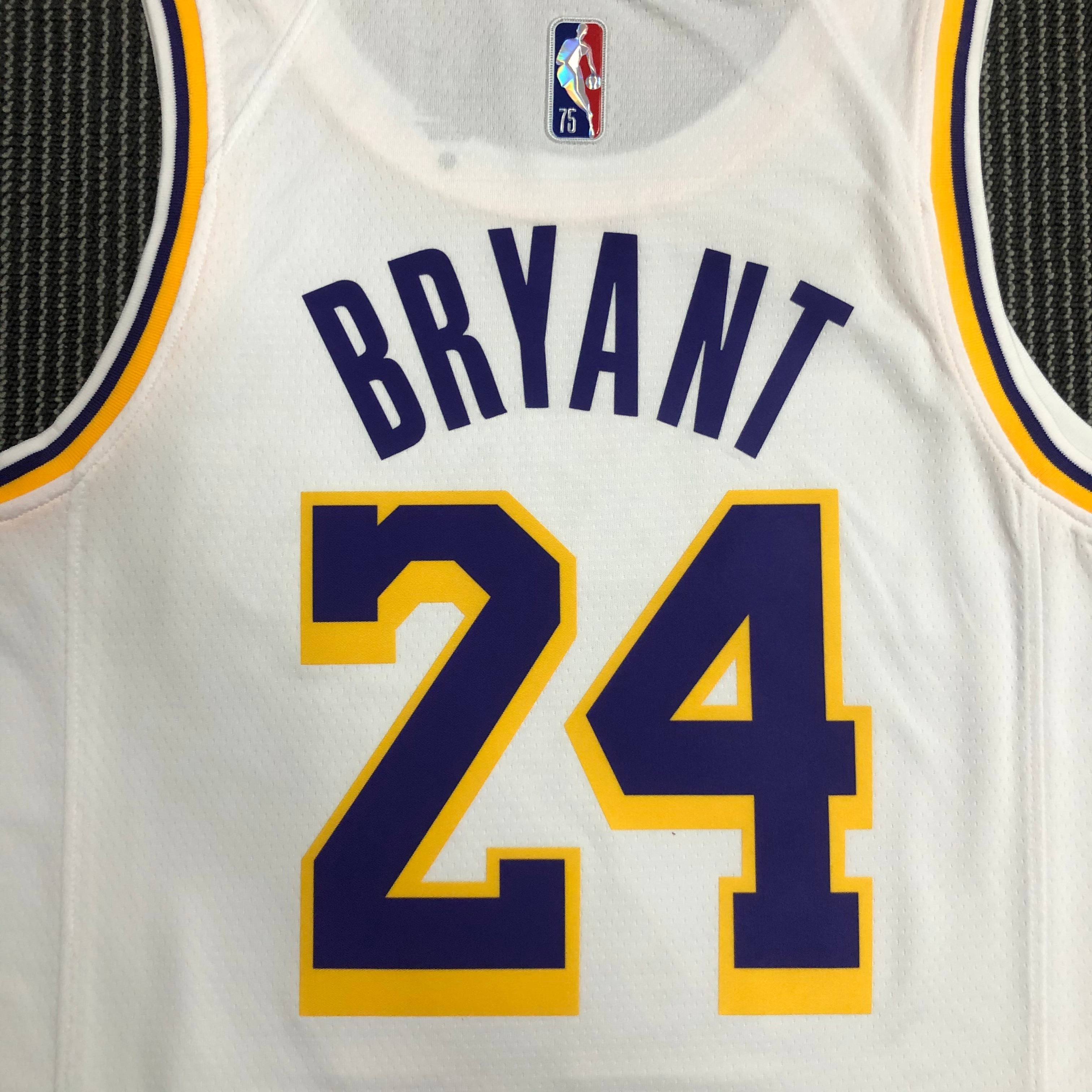 NBA 75th Anniversary Los Angeles Lakers White Round Neck #24 BRYANT Jersey High Quality Name and Number Print - leoleo123123