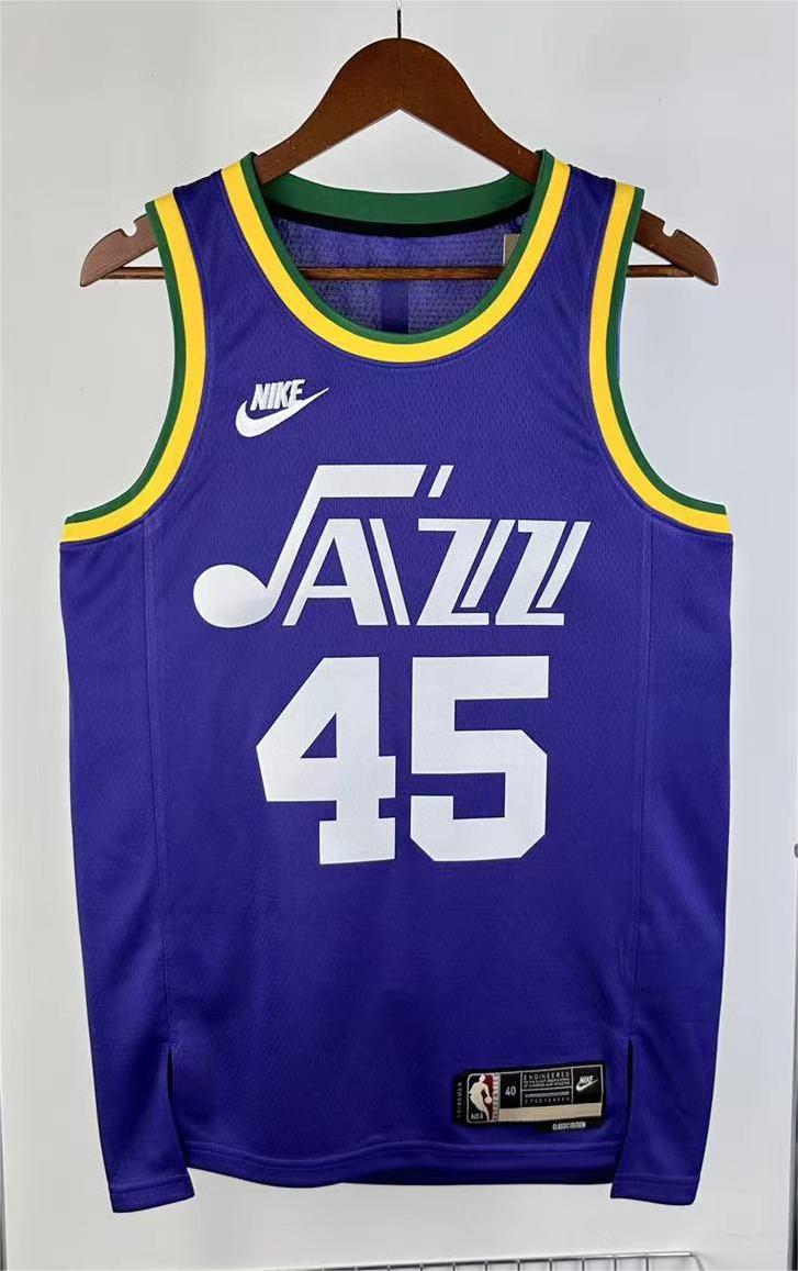 NBA 2024 Men Utah Jazz Purple #45 MITCHELL Jersey High Quality Name and Number Print - leoleo123123