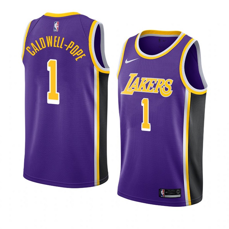 NBA Men Los Angeles Lakers Retro Purple #1 CALD WELL-POPE Round Neck Jersey High Quality Name and Number Print - leoleo123123