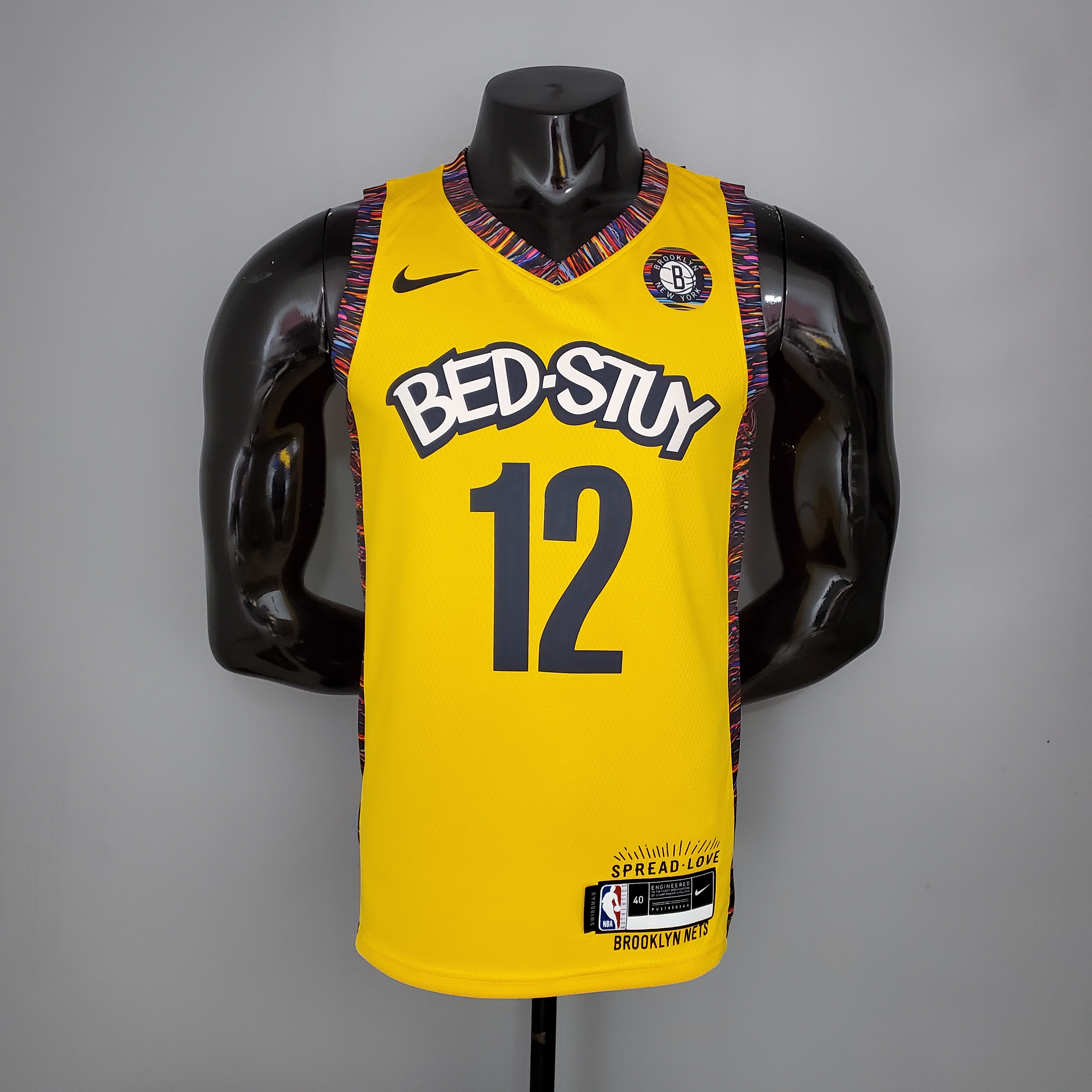 NBA Men Brooklyn Nets Yellow #12 HARRIS Jersey High Quality Name and Number Print - leoleo123123