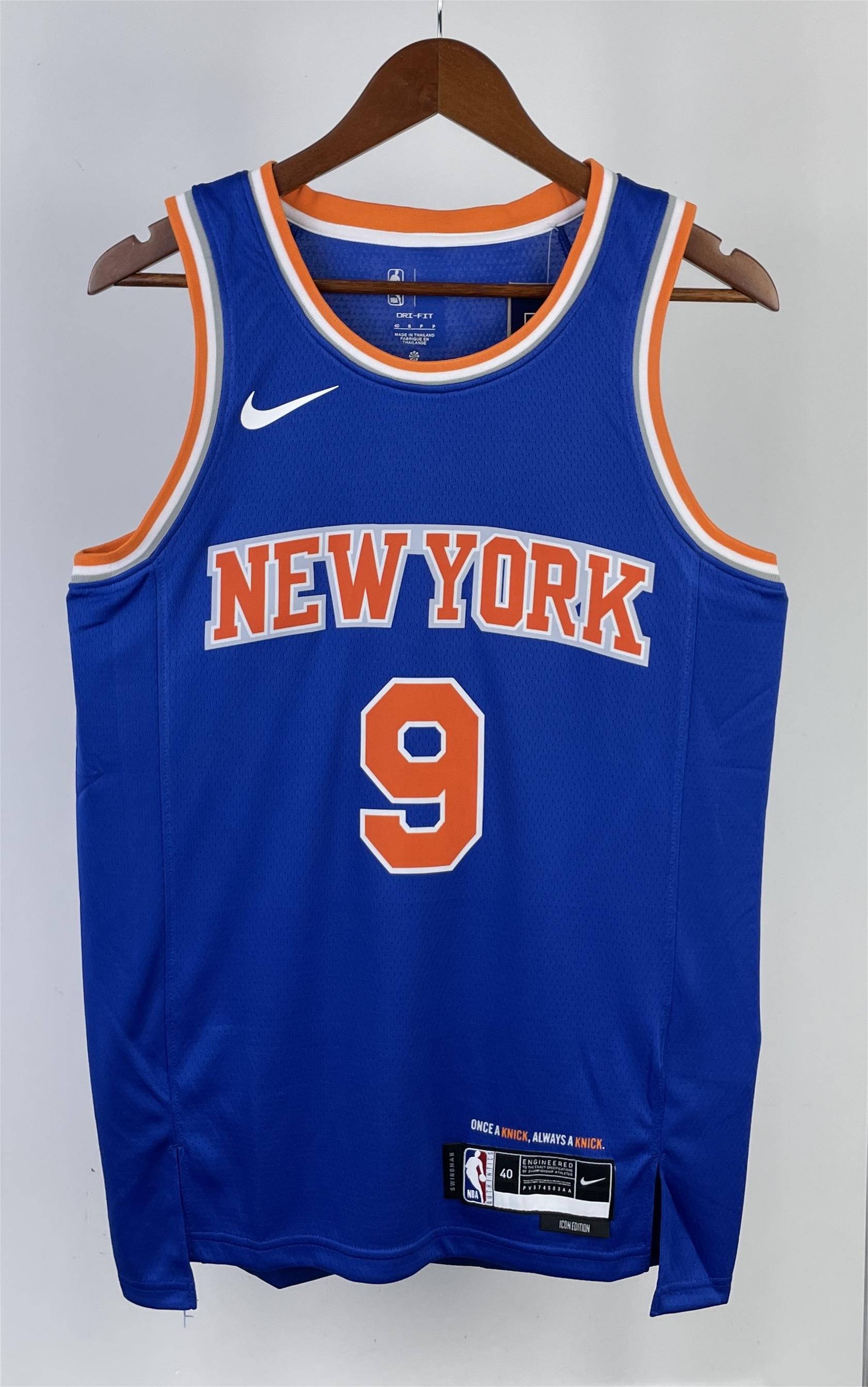NBA Men 2023 New York Knicks Blue #9 BARRETT Jersey High Quality Name and Number Print - leoleo123123