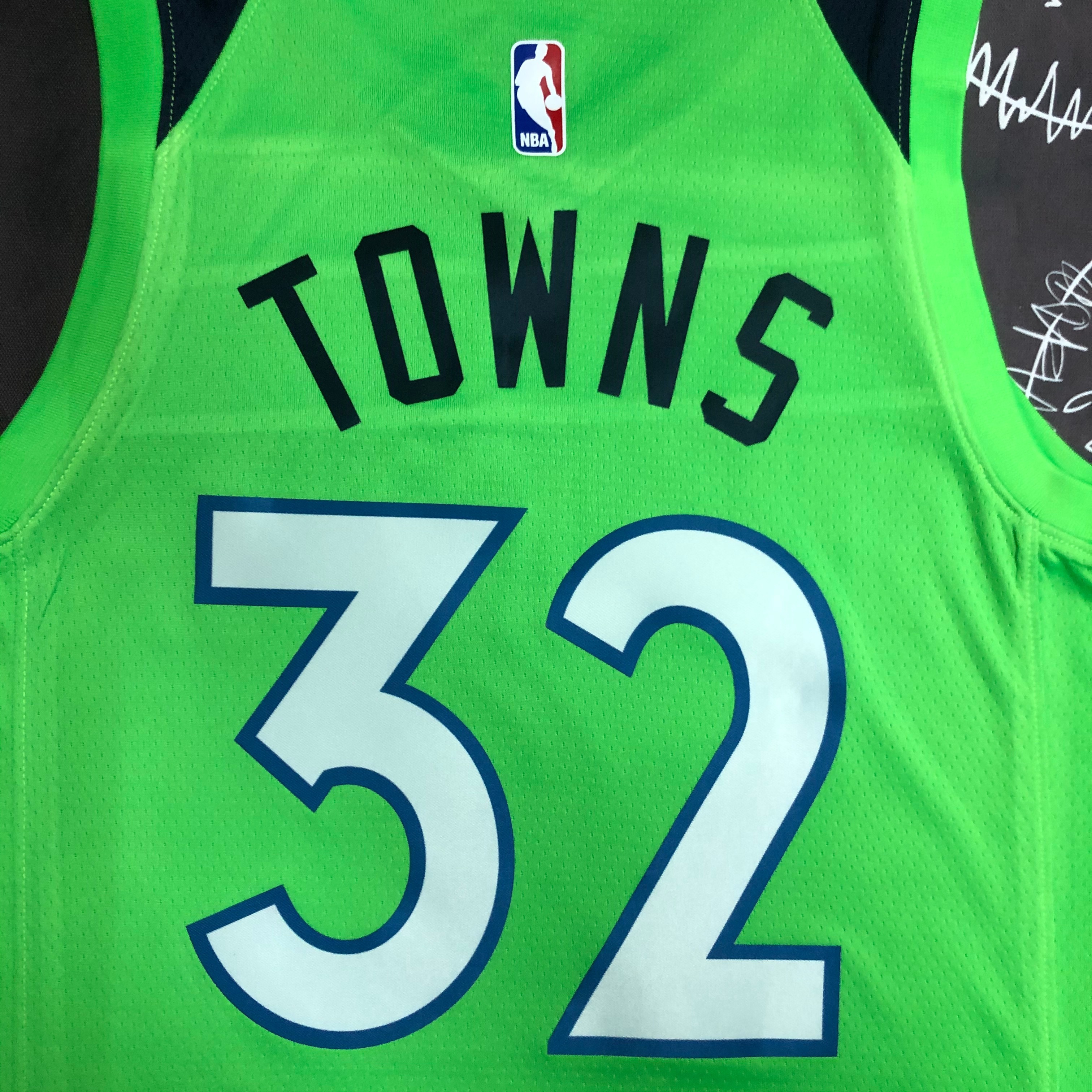 NBA Men Minnesota Timberwolves Green #32 TOWNS Jersey High Quality Name and Number Print - leoleo123123