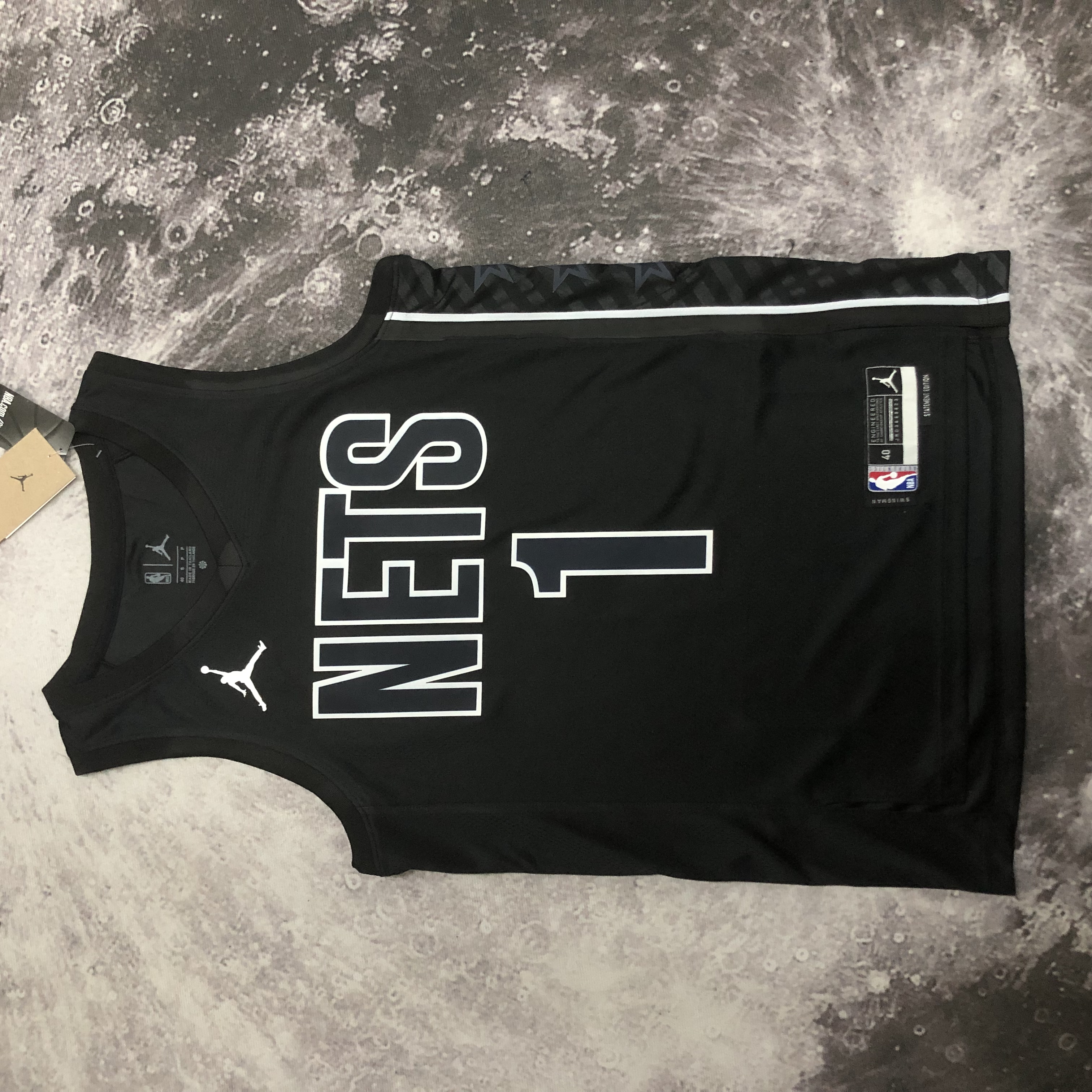 NBA Men 2023 Brooklyn Nets Black with Jordan Logo #1 BRIDGES Jersey High Quality Name and Number Print - leoleo123123
