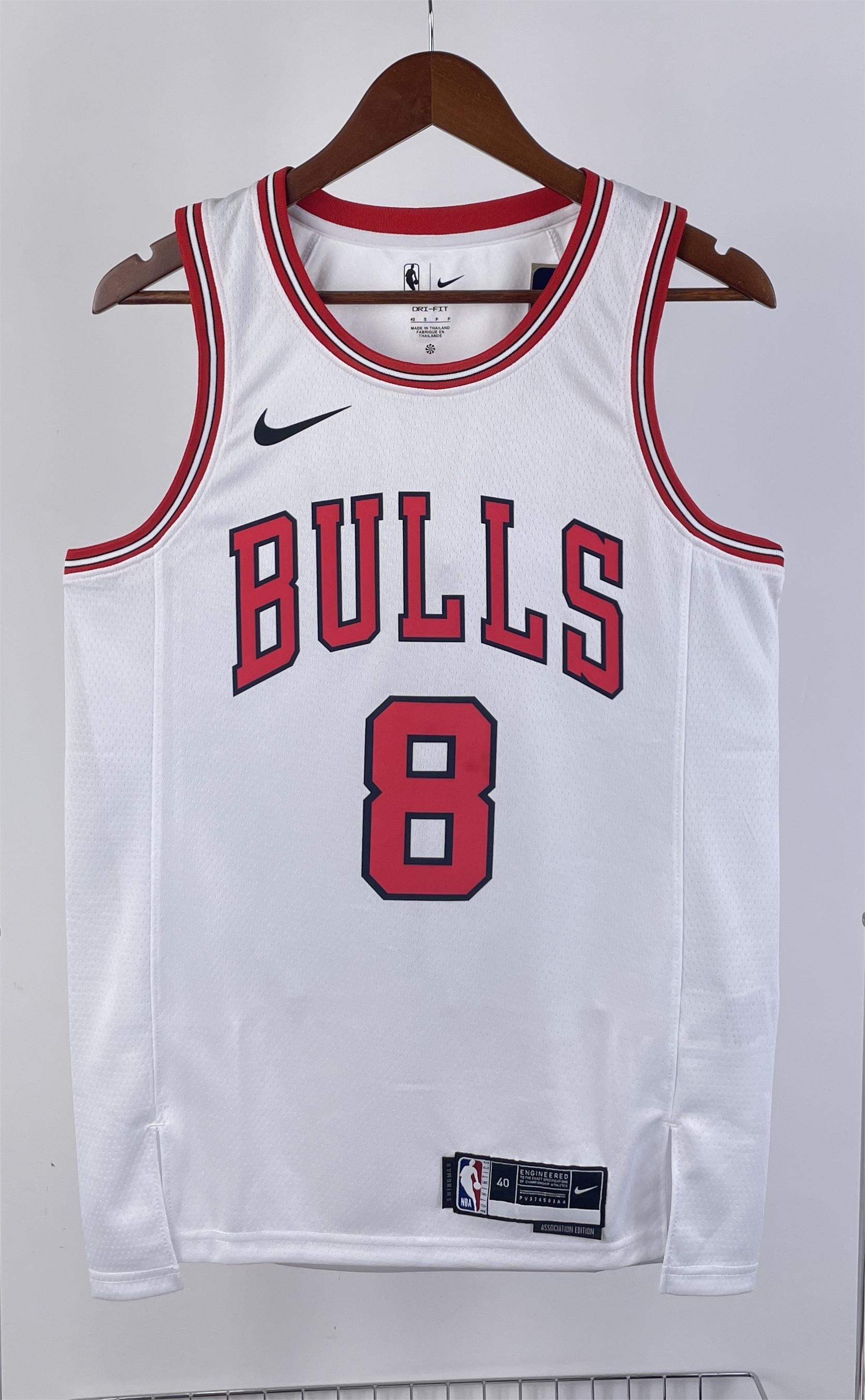 NBA Men 2023 Chicago Bulls White #8 LAVINE Jersey High Quality Name and Number Print - leoleo123123