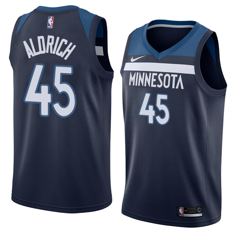 NBA Men Minnesota Timberwolves Dark Blue #45 ALDRICH Jersey High Quality Name and Number Print - leoleo123123