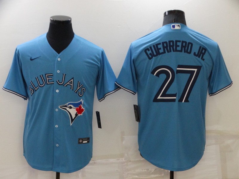 Toronto Blue Jays Vladimir GUERRERO JR. #27 Light Blue Baseball Jersey - leoleo123123