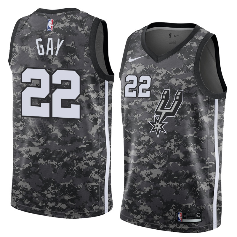 NBA Men San Antonio Spurs camouflage #22 GAY Jersey High Quality Name and Number Print - leoleo123123