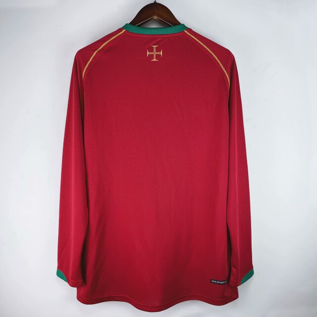 2006 Portugal Home Retro Jersey Long Sleeve - leoleo123123