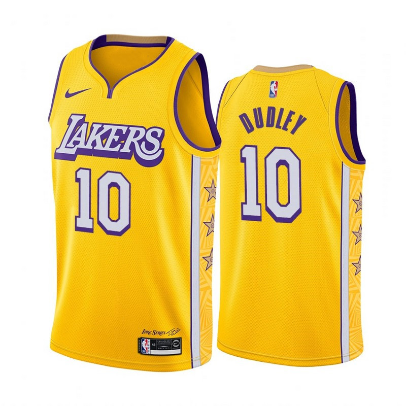 NBA Los Angeles Lakers 19-20 New Yellow #10 DUDLEY Jersey High Quality Name and Number Print - leoleo123123