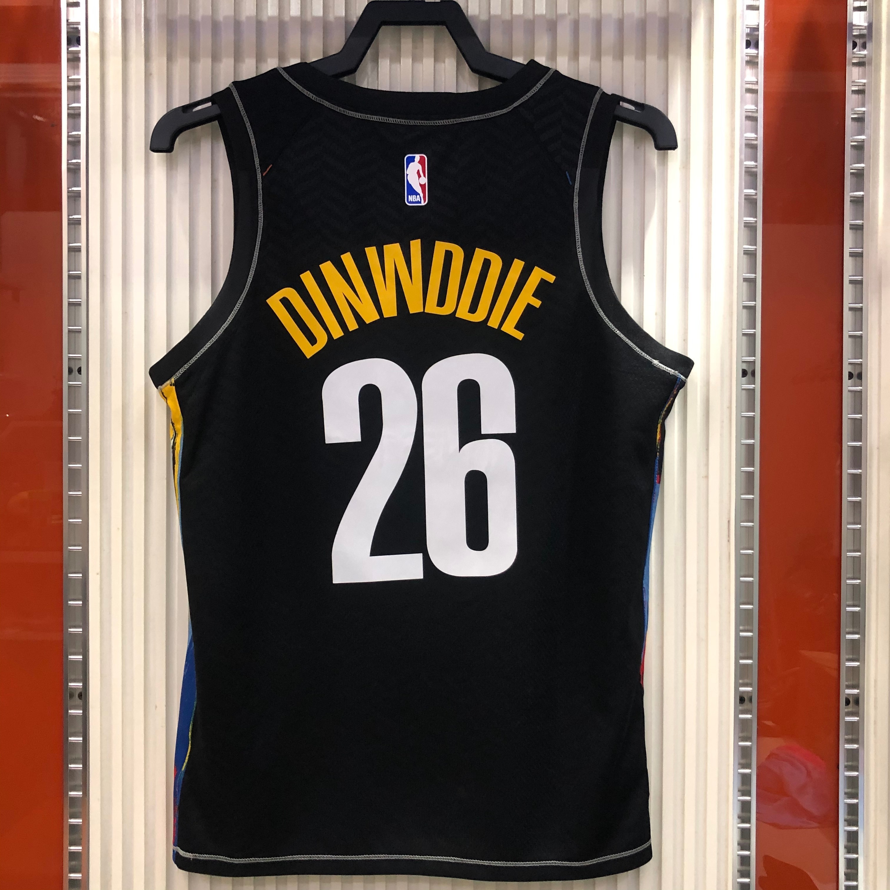 NBA Men Season 2021 Brooklyn Nets Black City #26 DINWDDIE Jersey High Quality Name and Number Print - leoleo123123
