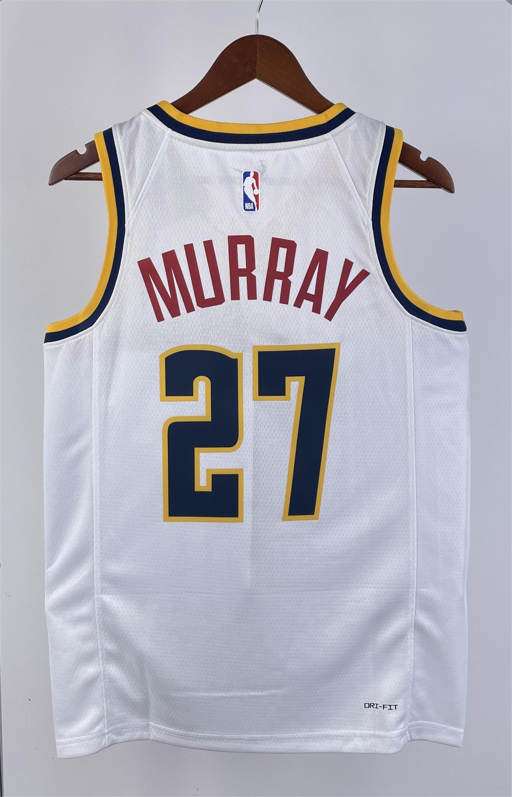 NBA Men Season 2023 Denver Nuggets White #27 MURRAY Jersey High Quality Name and Number Print - leoleo123123