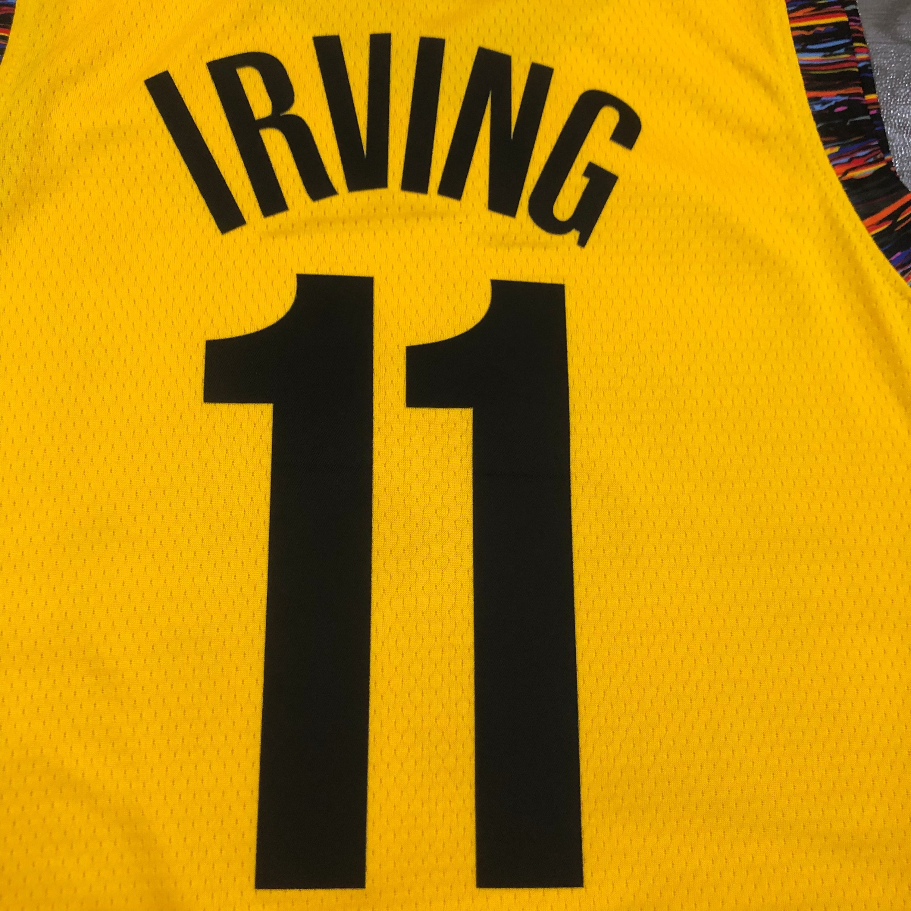 NBA Men Brooklyn Nets Yellow #11 IRVING Jersey High Quality Name and Number Print - leoleo123123