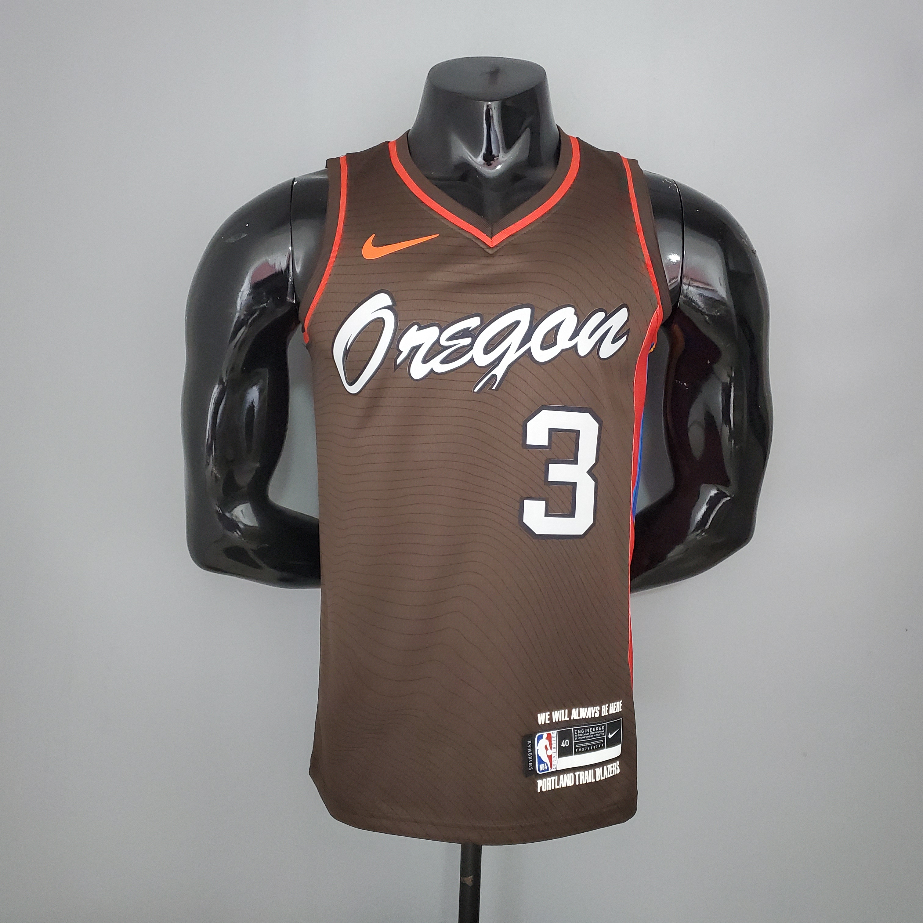 NBA New 2021 Portland Trail Blazers Brown #3 McCOLLUM Jersey High Quality Name and Number Print - leoleo123123