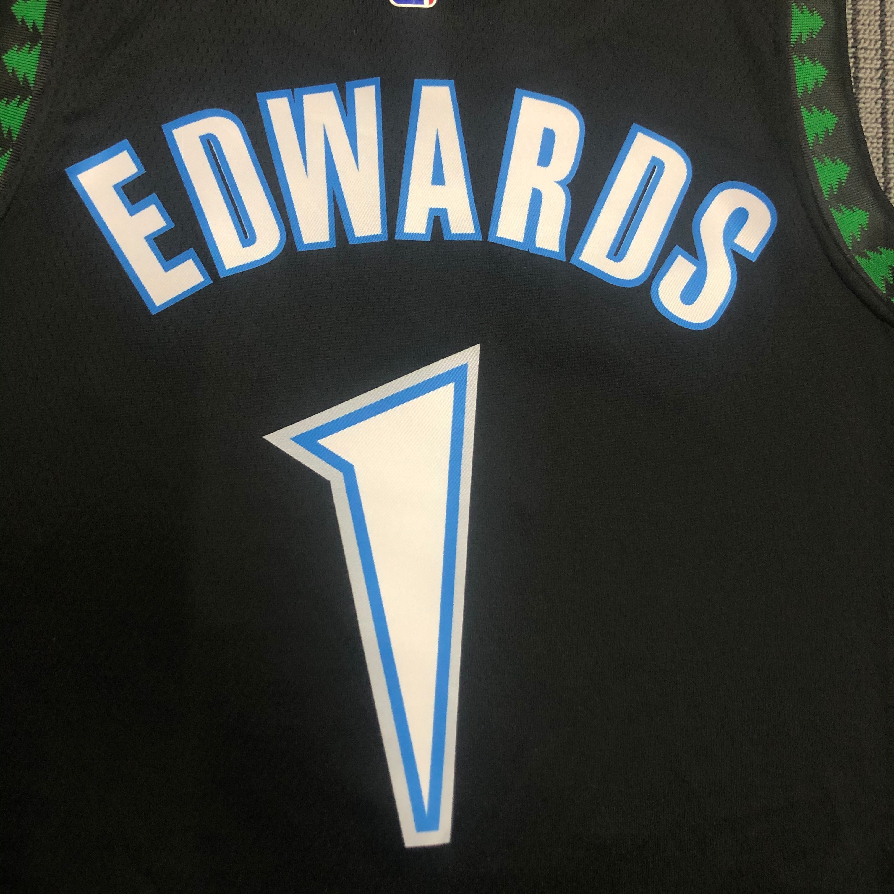 NBA Men Minnesota Timberwolves Retro Black #1 EDWARDS Jersey High Quality Name and Number Print - leoleo123123