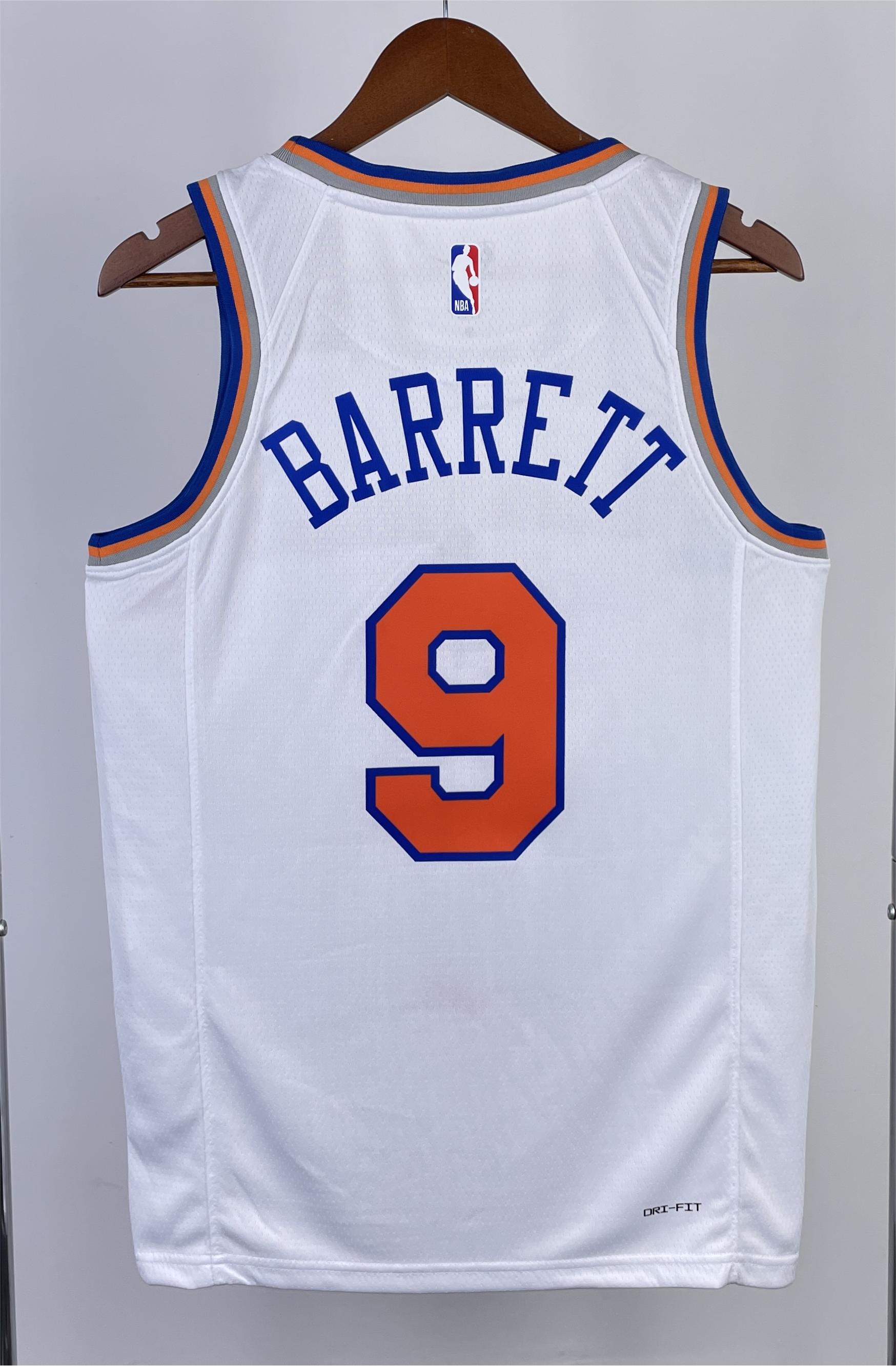 NBA Men 2023 New York Knicks White #9 BARRETTJersey High Quality Name and Number Print - leoleo123123