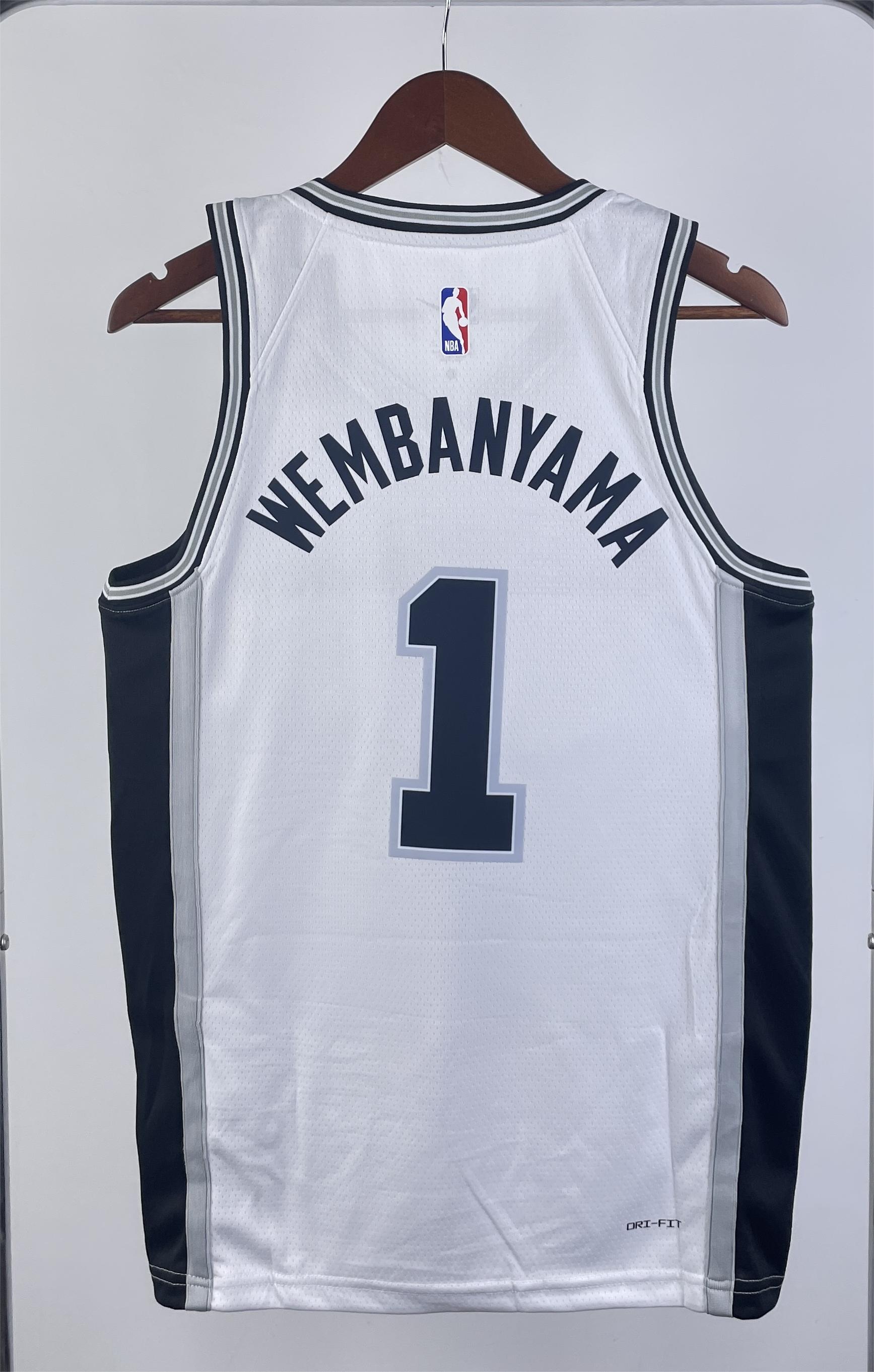 NBA Men San Antonio Spurs White #1 WEMBANYAMA Jersey High Quality Name and Number Print - leoleo123123