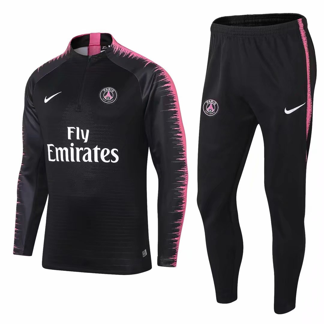 18-19 PSG Black Sweater Tracksuit Thai Quality - leoleo123123