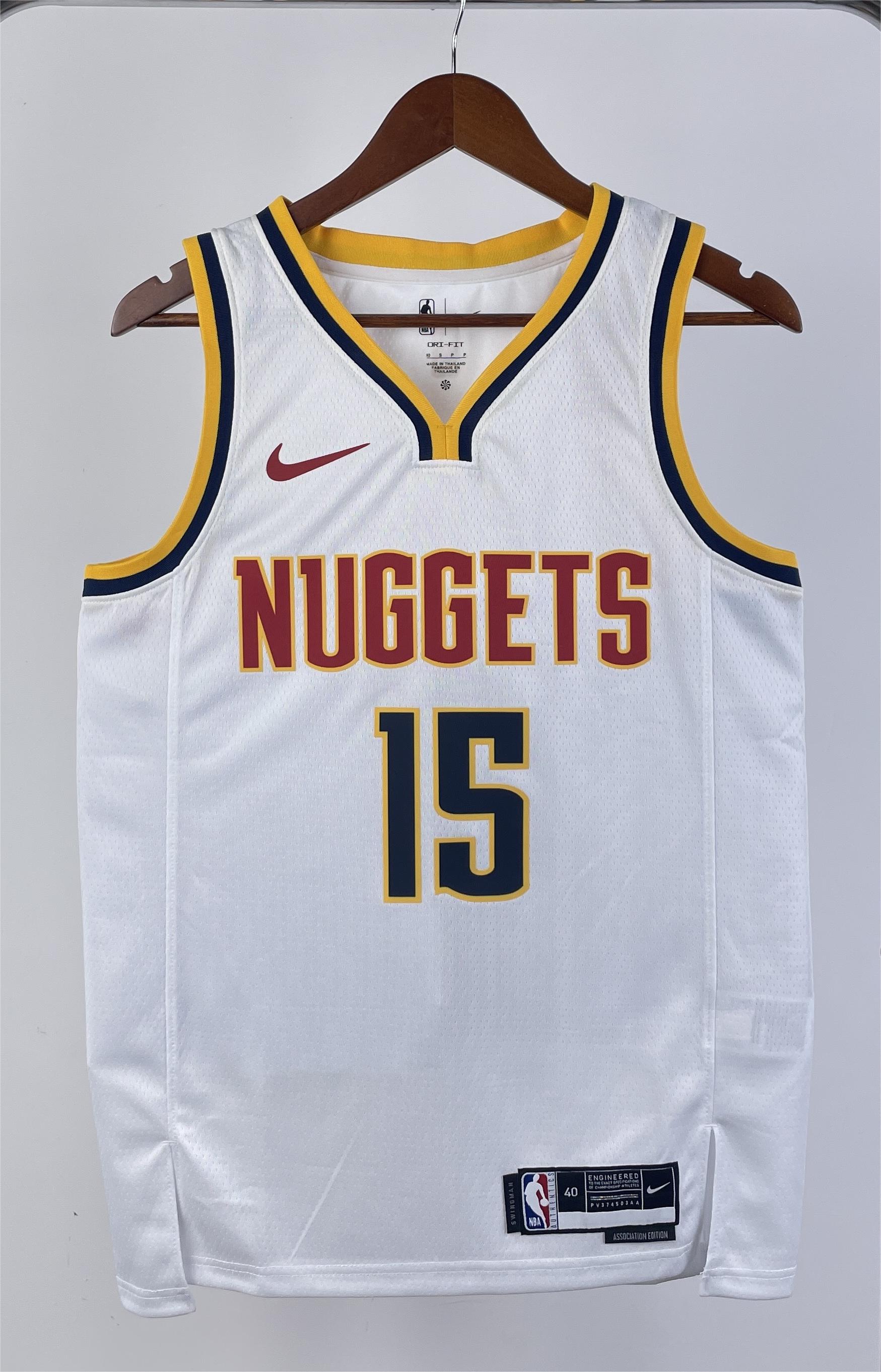 NBA Men Season 2023 Denver Nuggets White #15 JOKIC Jersey High Quality Name and Number Print - leoleo123123