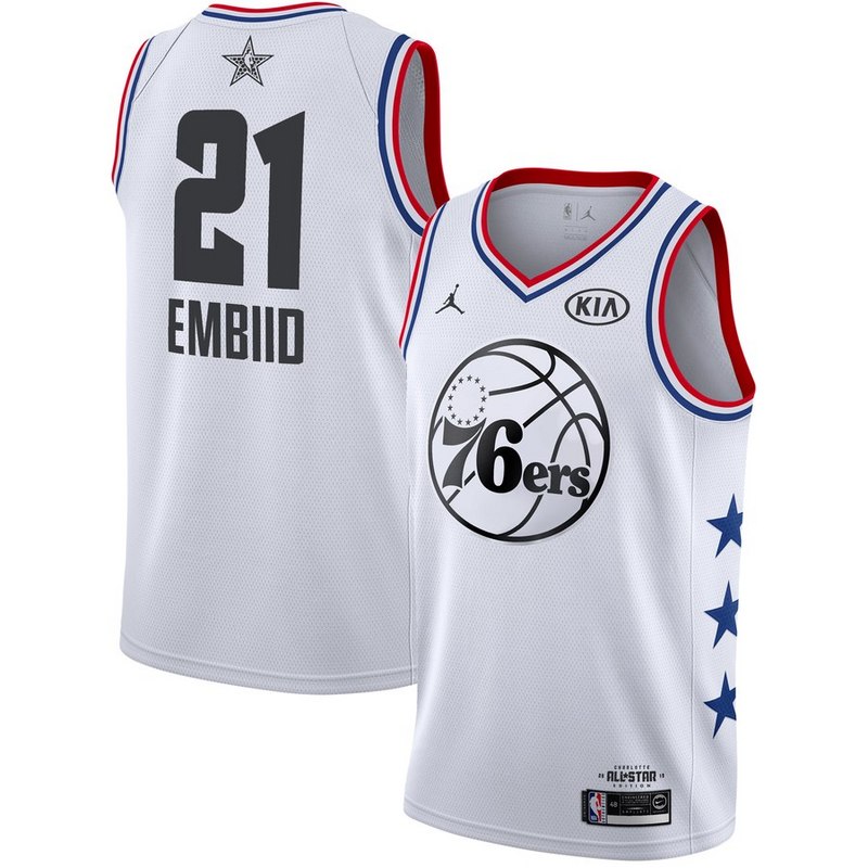 NBA Men 2019 All Star Jerseys White #21 EMBIID Jersey High Quality Name and Number Print - leoleo123123