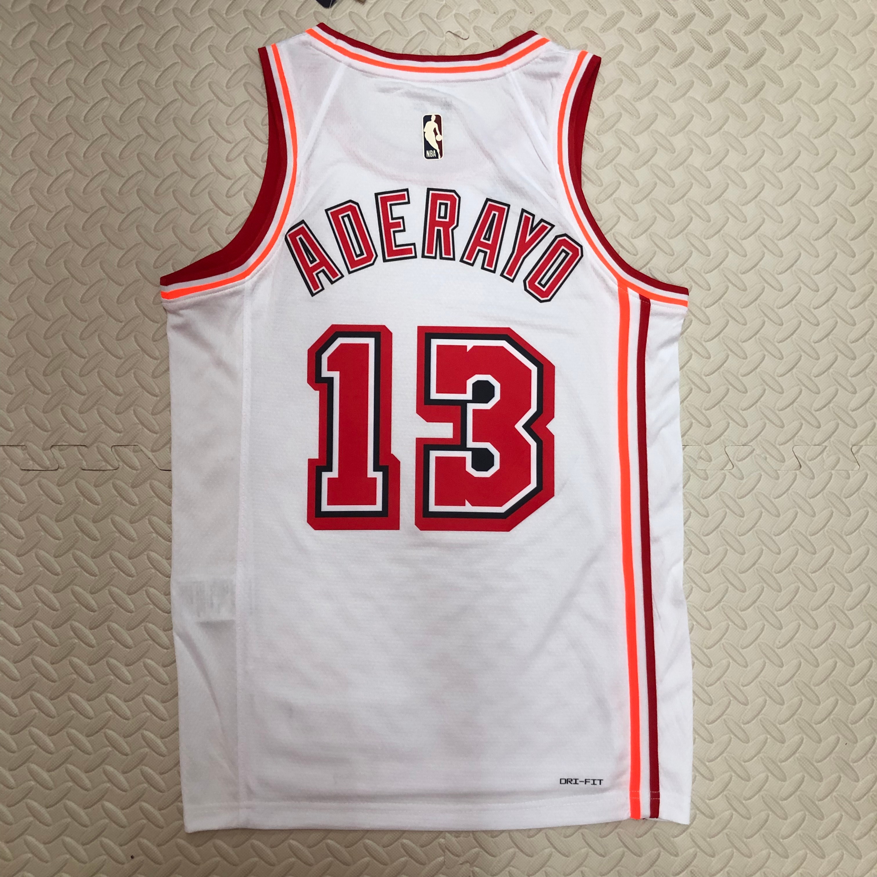 NBA Men Season 2023 Miami Heat White Retro #13 ADEBAYO Jersey High Quality Name and Number Print - leoleo123123