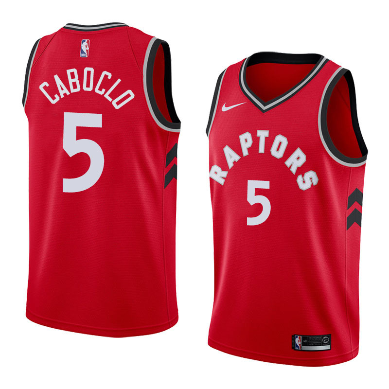 NBA Men Toronto Raptors Red #5 CABOCLO Jersey High Quality Name and Number Print - leoleo123123