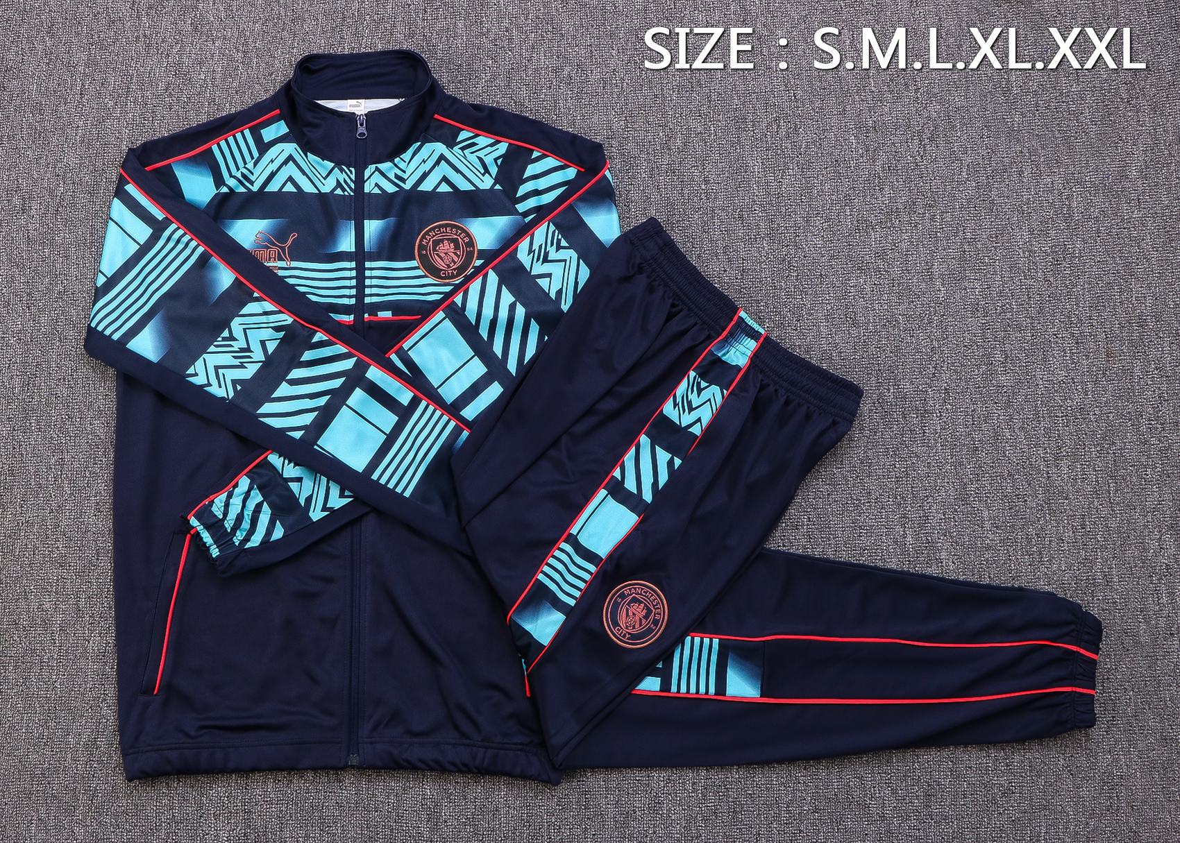 22-23 Man City Navy Blue Jacket Tracksuit Thai Quality - leoleo123123