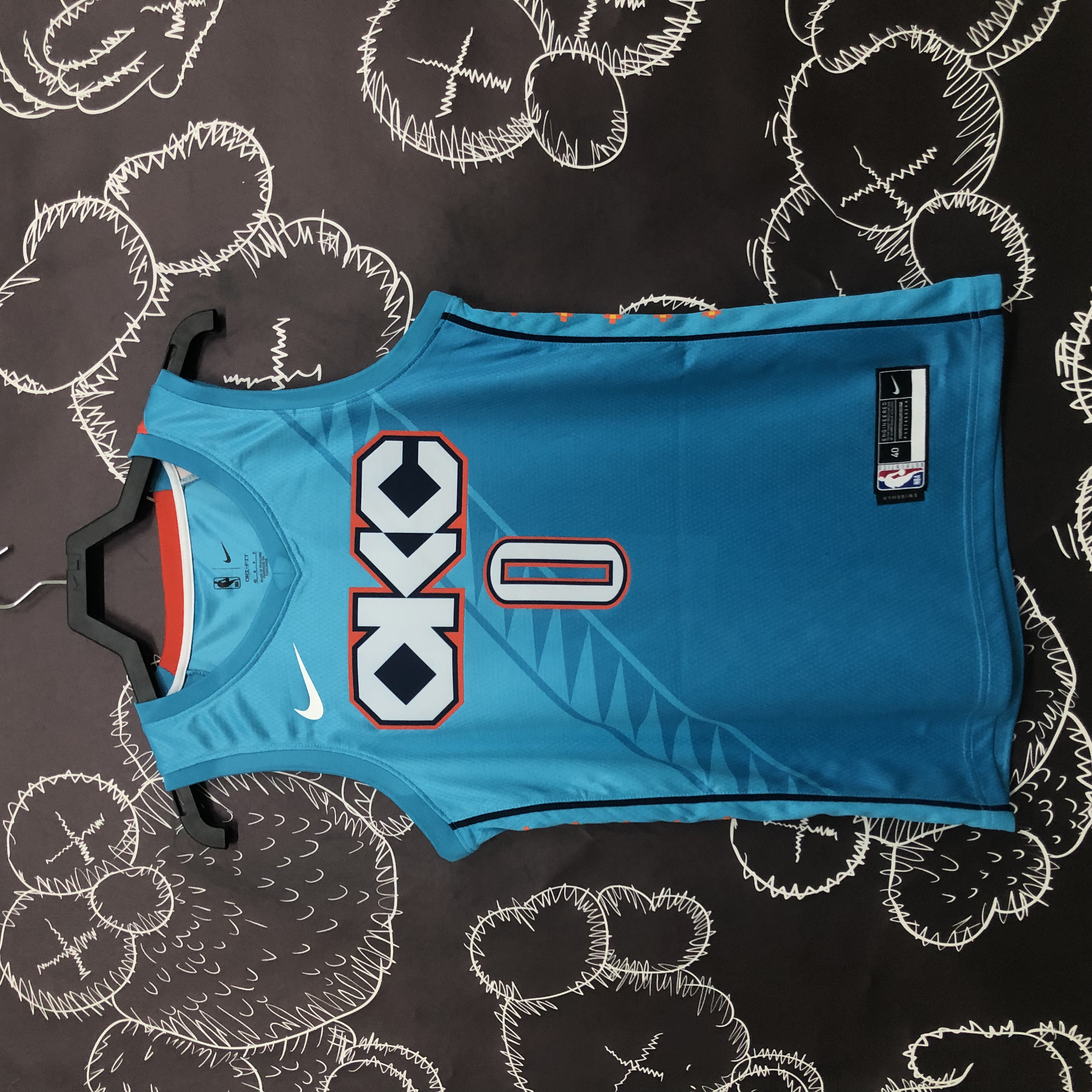 NBA Men Oklahoma City Thunder City Version Blue #0 WESTBROOK Jersey High Quality Name and Number Print - leoleo123123