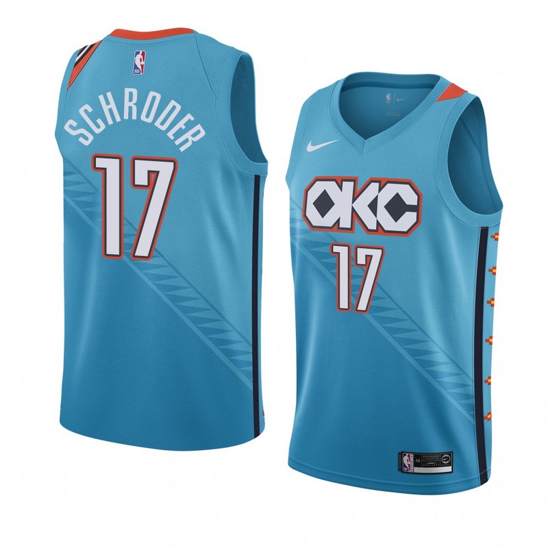 NBA Men Oklahoma City Thunder Light Blue #17 SCHRODER Jersey High Quality Name and Number Print - leoleo123123