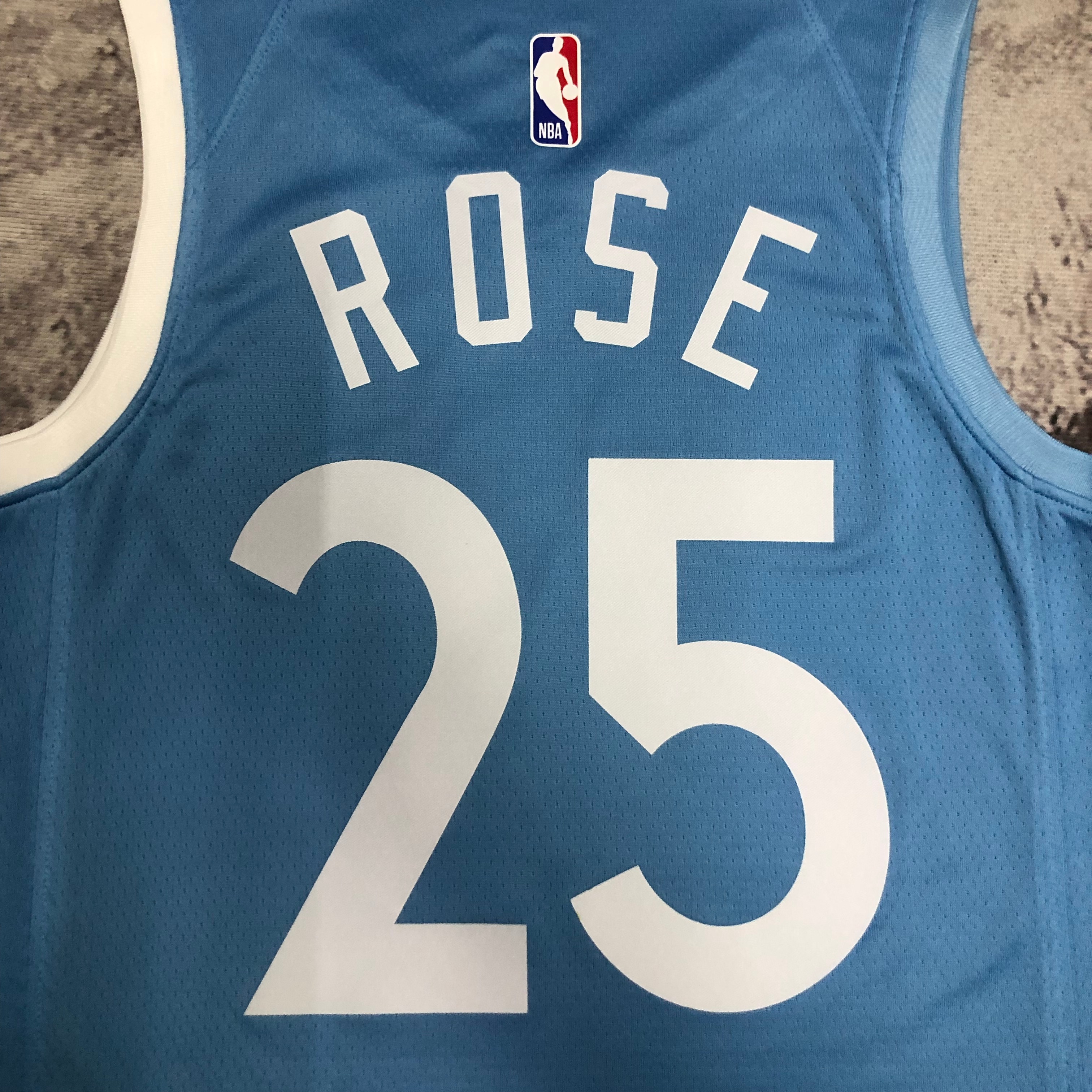 NBA Men Minnesota Timberwolves Sky Blue #25 ROSE Jersey High Quality Name and Number Print - leoleo123123