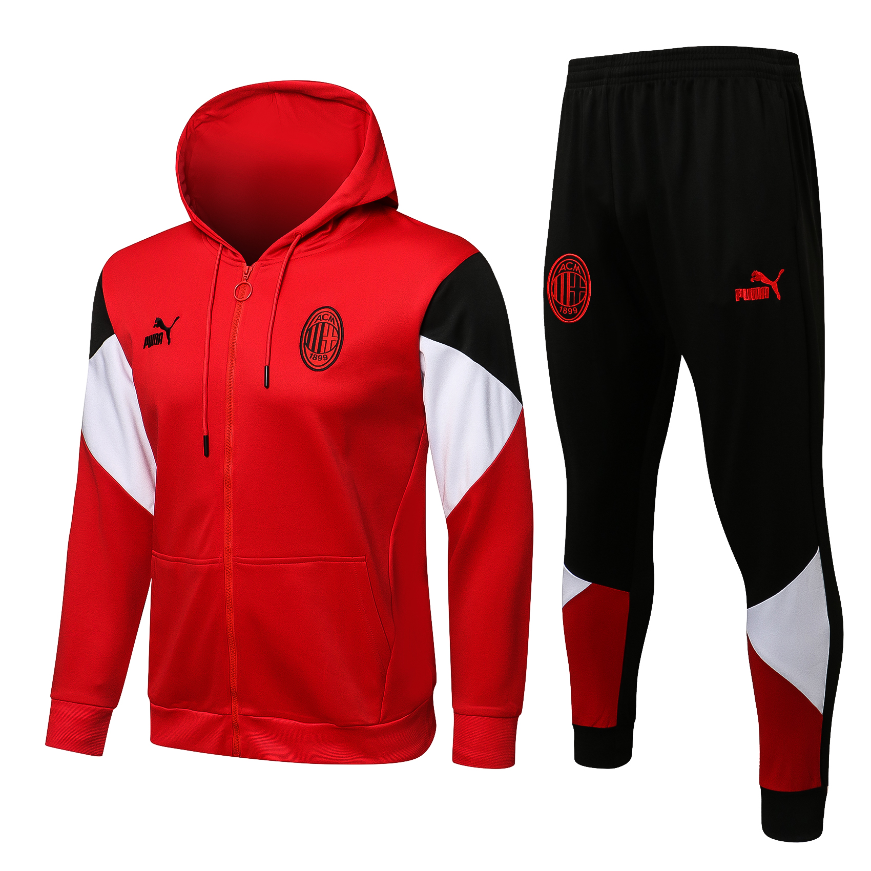 21-22 Ac Milan Red Jacket with Cap Tracksuit Thai Quality - leoleo123123