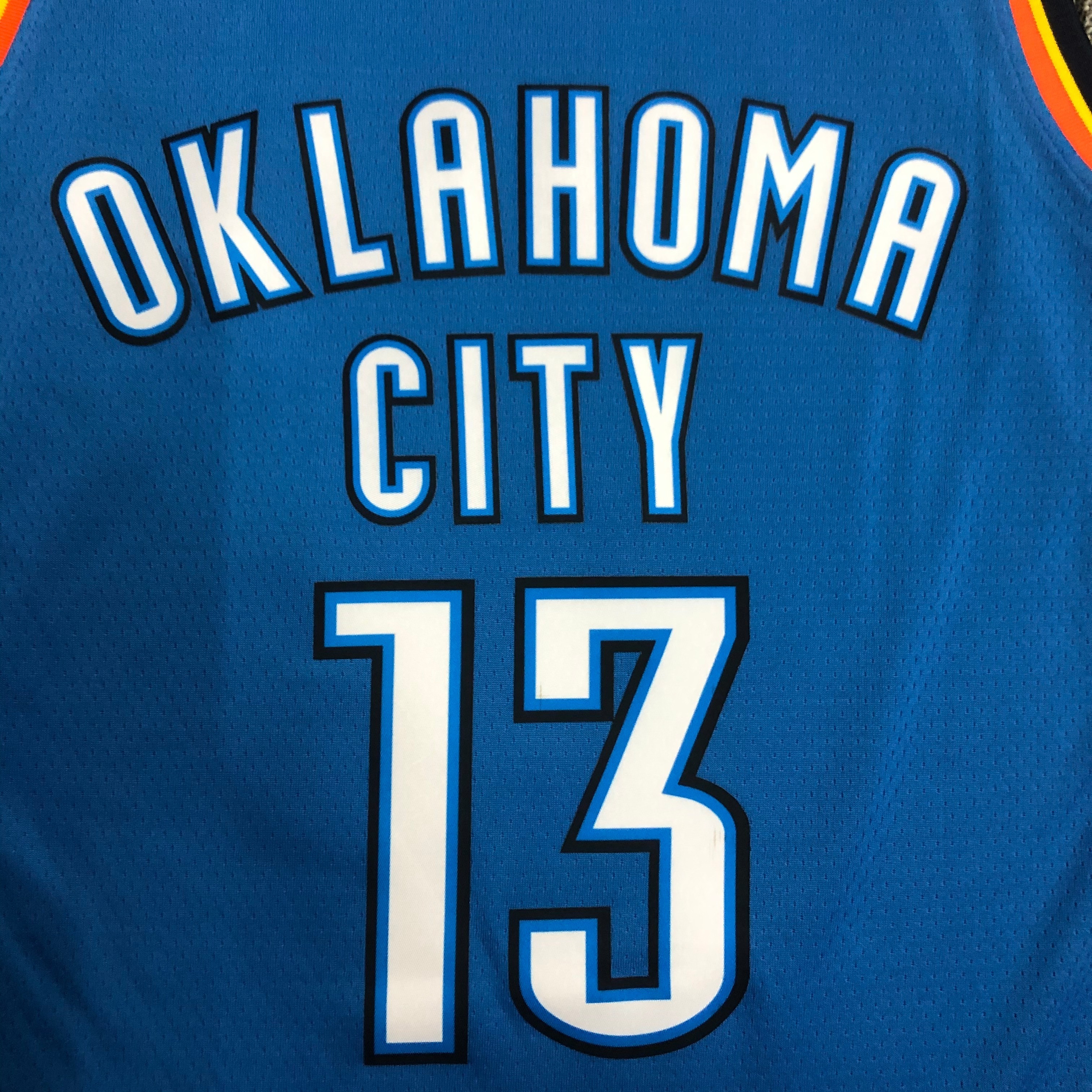 NBA Men Oklahoma City Thunder Blue #13 HARDEN Jersey High Quality Name and Number Print - leoleo123123
