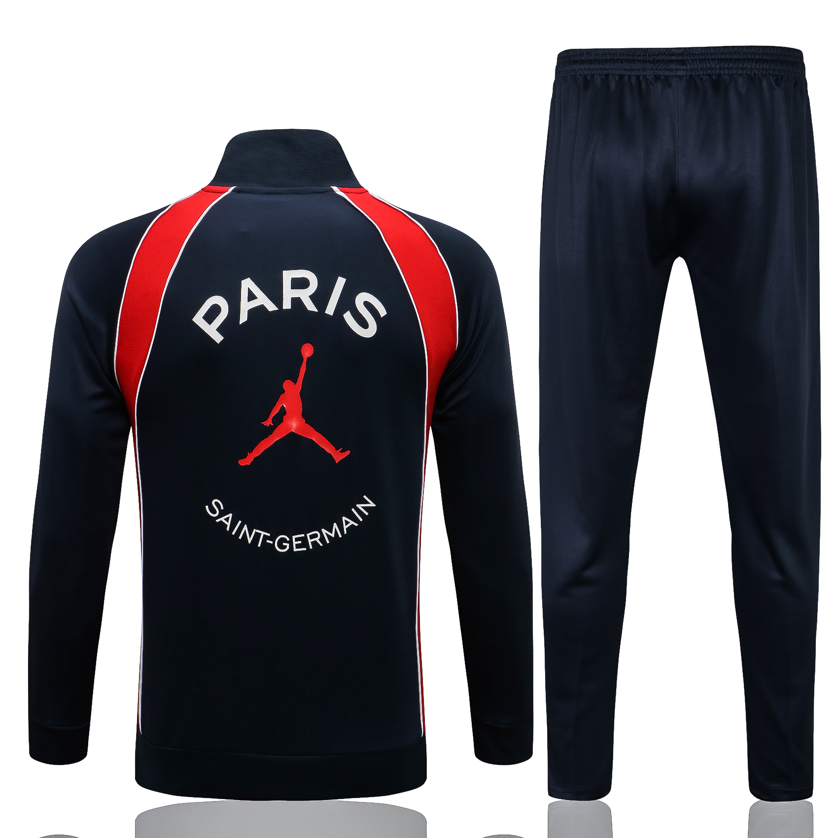 21-22 PSG Navy Blue Jordan Jacket with Blue Sleeves Tracksuit Thai Quality - leoleo123123