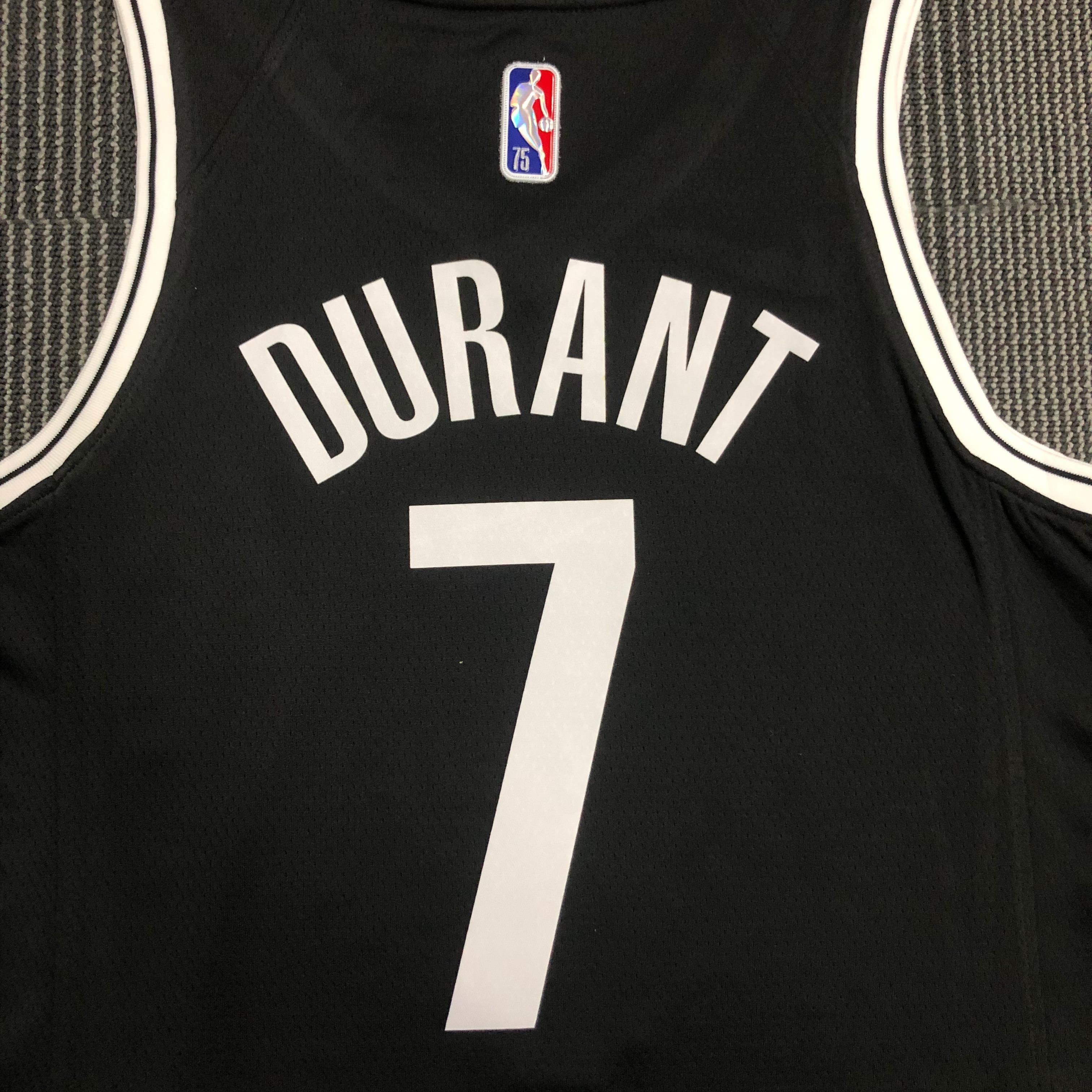 NBA Men 75th Anniversary Brooklyn Nets Black #7 DURANT Jersey High Quality Name and Number Print - leoleo123123