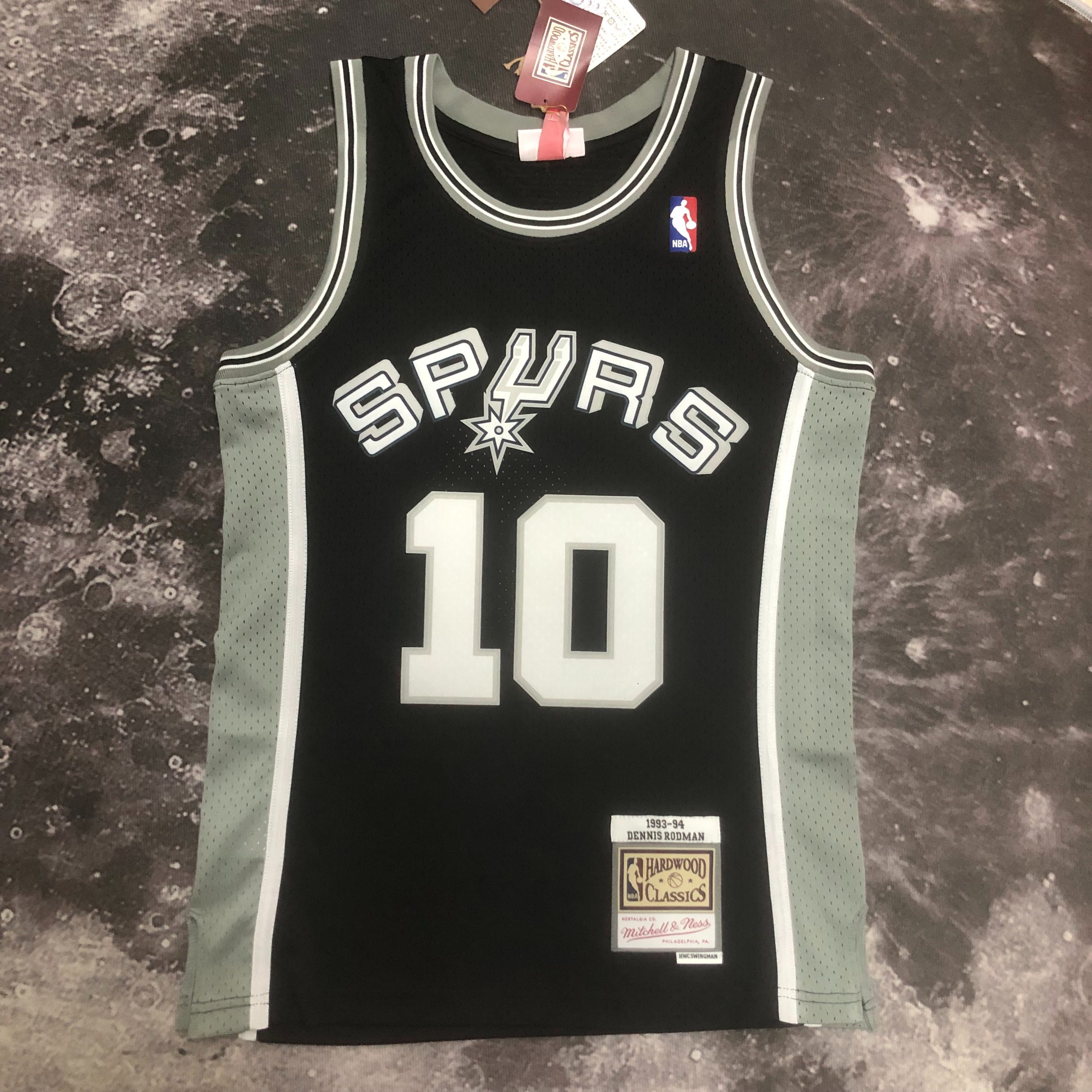 NBA Men 93-94 San Antonio Spurs Black #10 RODMAN Classics Swingman Jersey - leoleo123123
