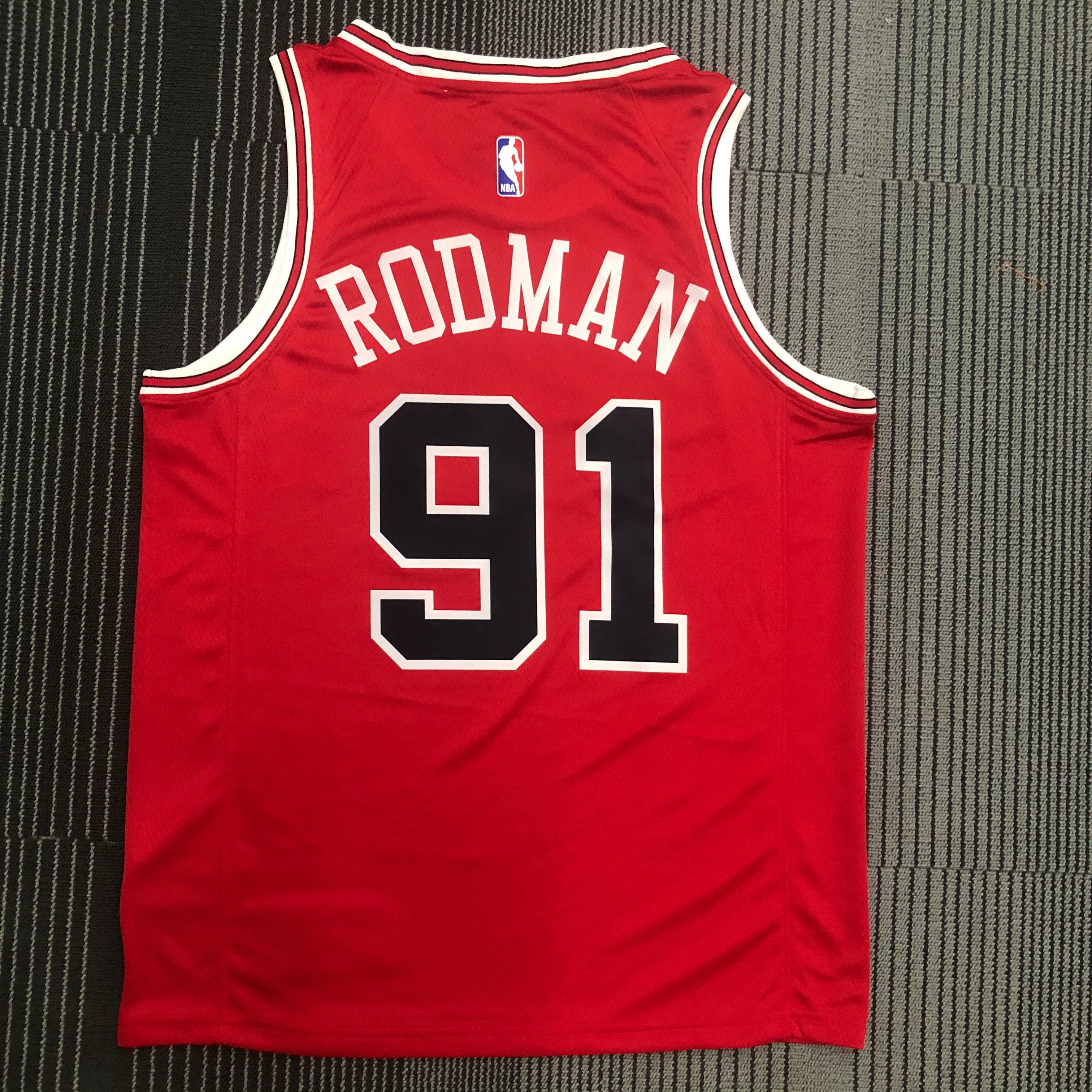 NBA Men Chicago Bulls Red #91 RODMAN Jersey High Quality Name and Number Print - leoleo123123